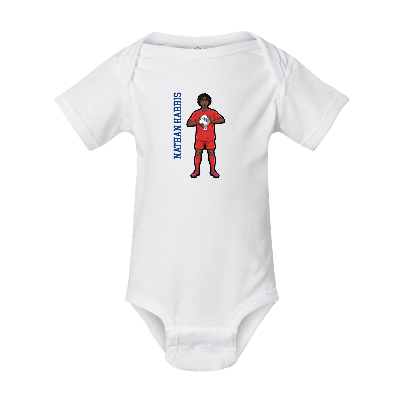 Baby Onesie — Name Vertical in White
