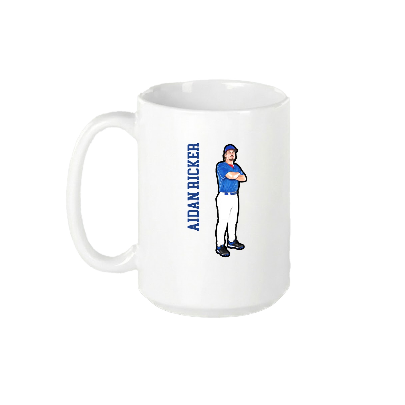 15oz Coffee Mug — Name Vertical in White