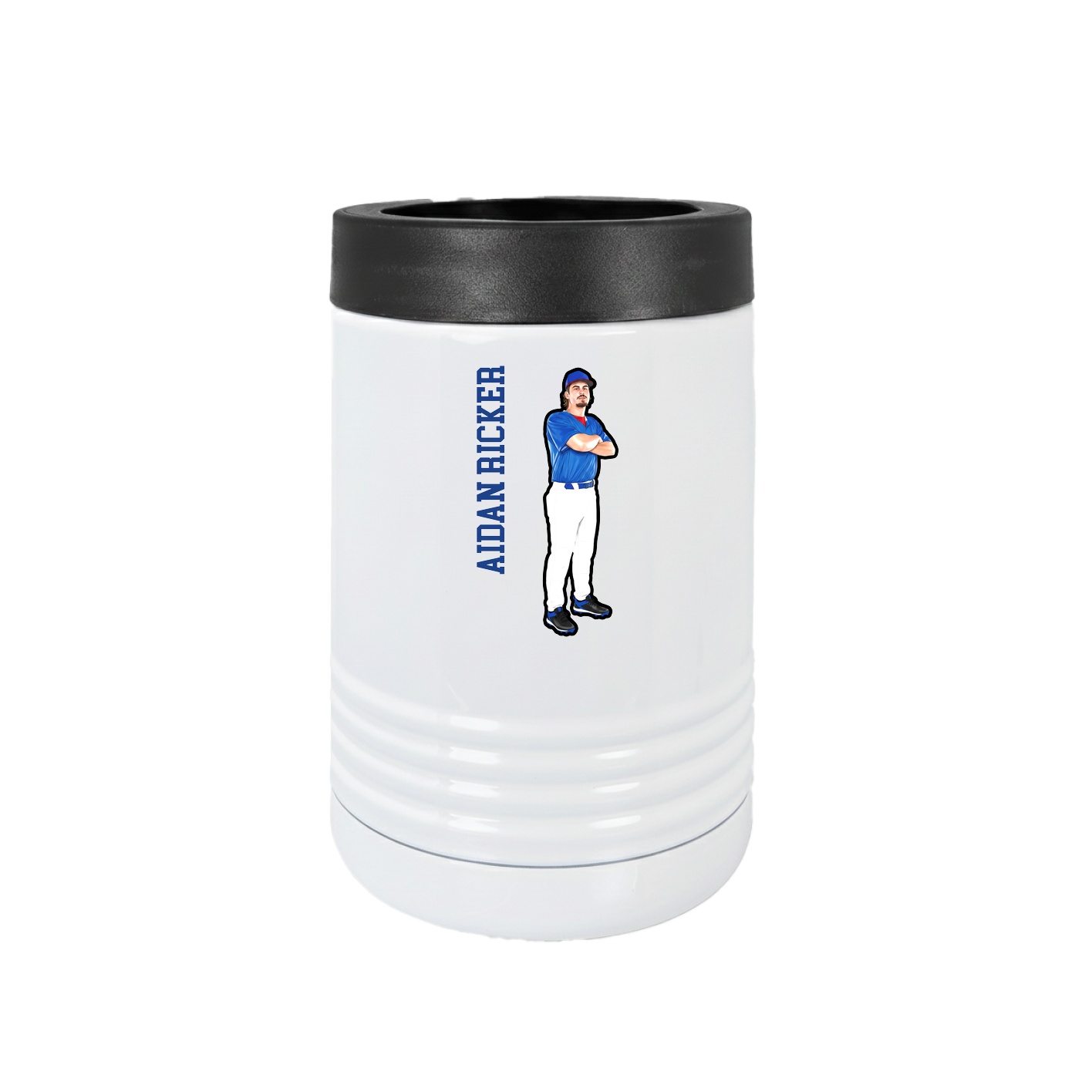 Beverage Holder — Name Vertical in White