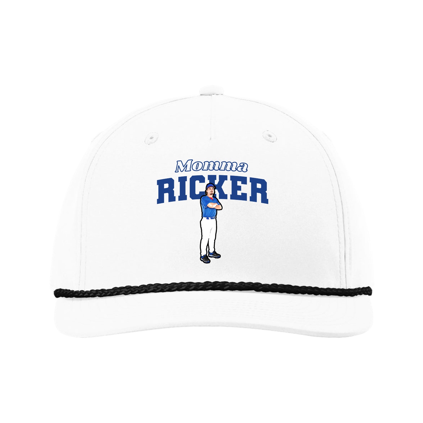 Five-Panel Classic Rope Cap — Mothers Day Block in White