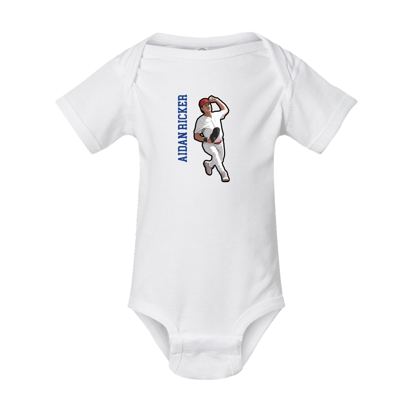 Baby Onesie — Name Vertical in White