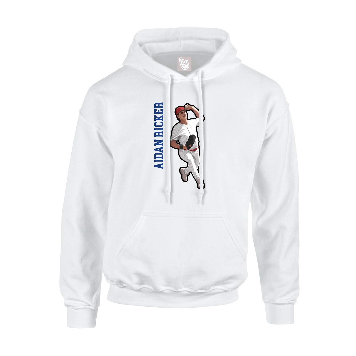 Hoodie — Name Vertical in White