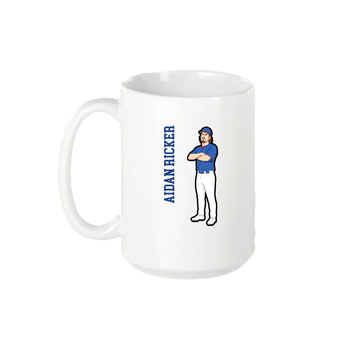 15oz Coffee Mug — Name Vertical in White