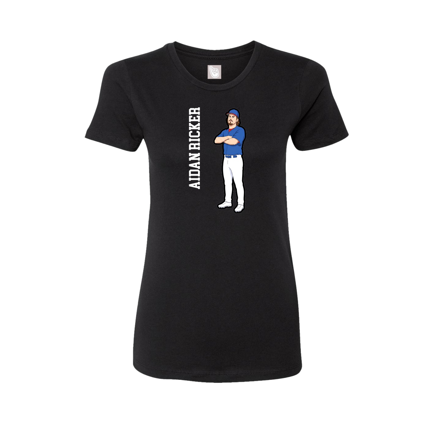Womens Tee — Name Vertical in Black