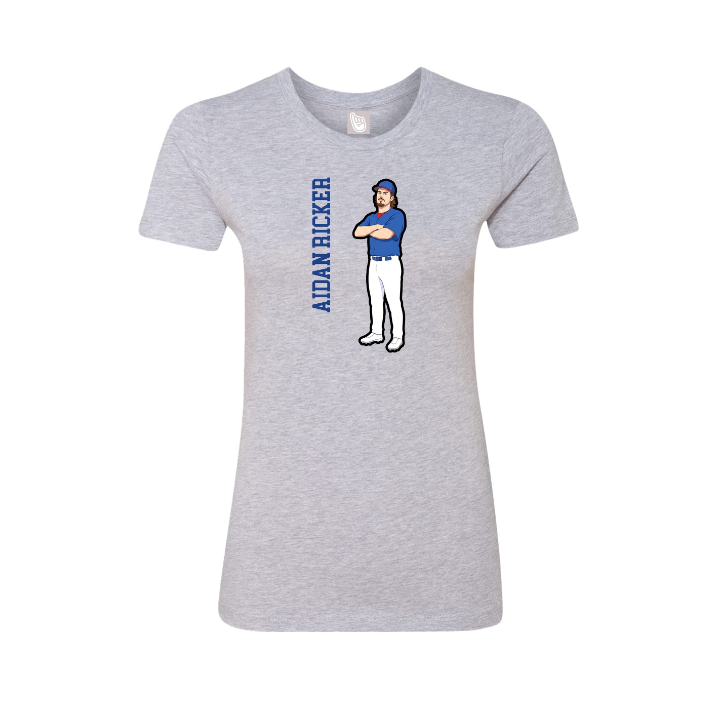 Womens Tee — Name Vertical in Grey