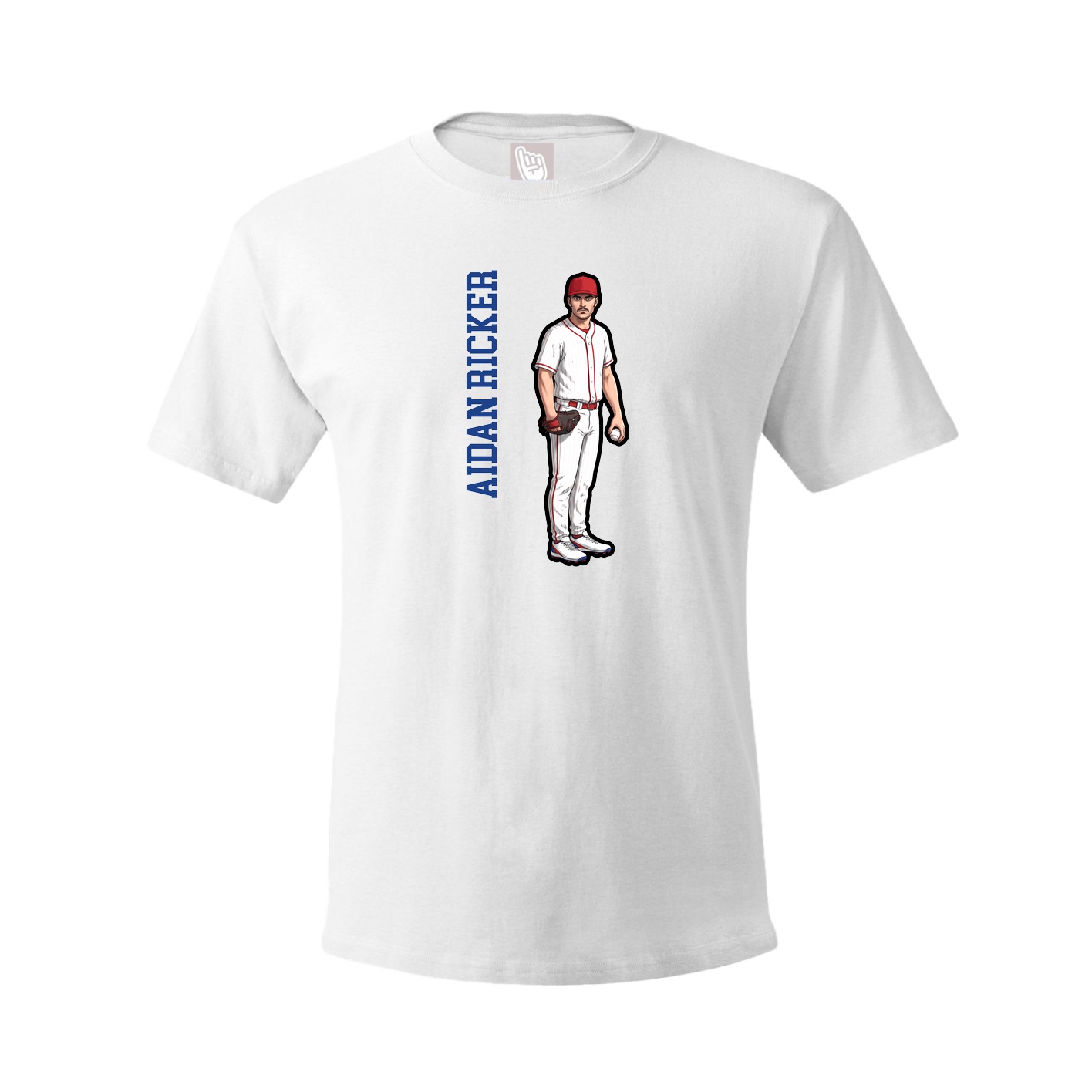 Youth Tee — Name Vertical in White