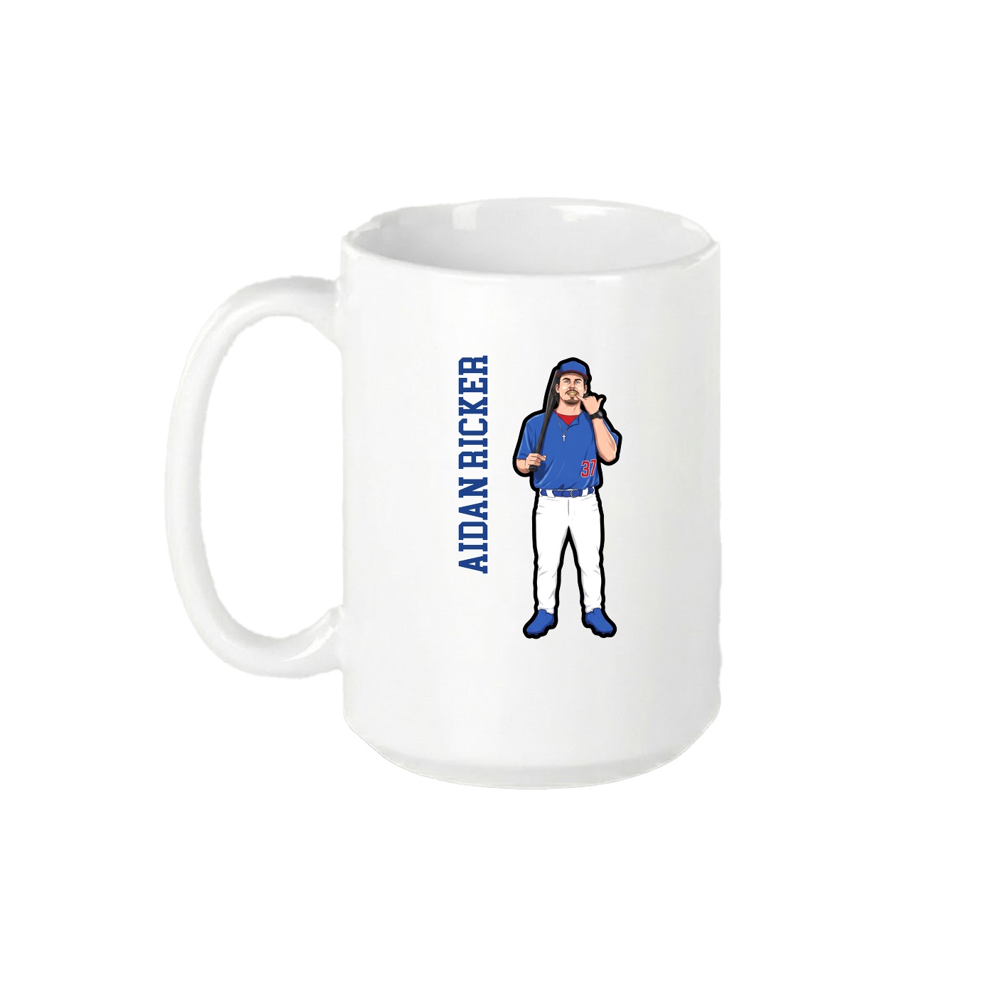 15oz Coffee Mug — Name Vertical in White