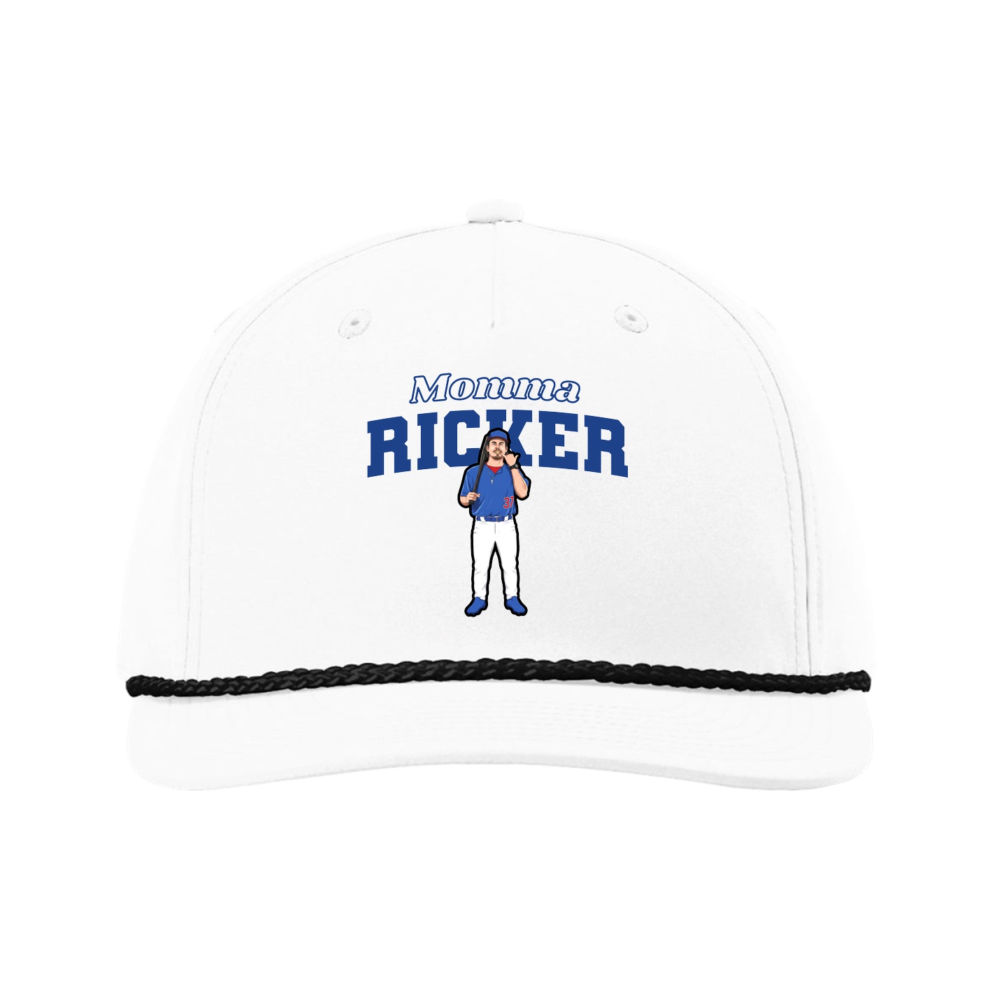 Five-Panel Classic Rope Cap — Mothers Day Block in White