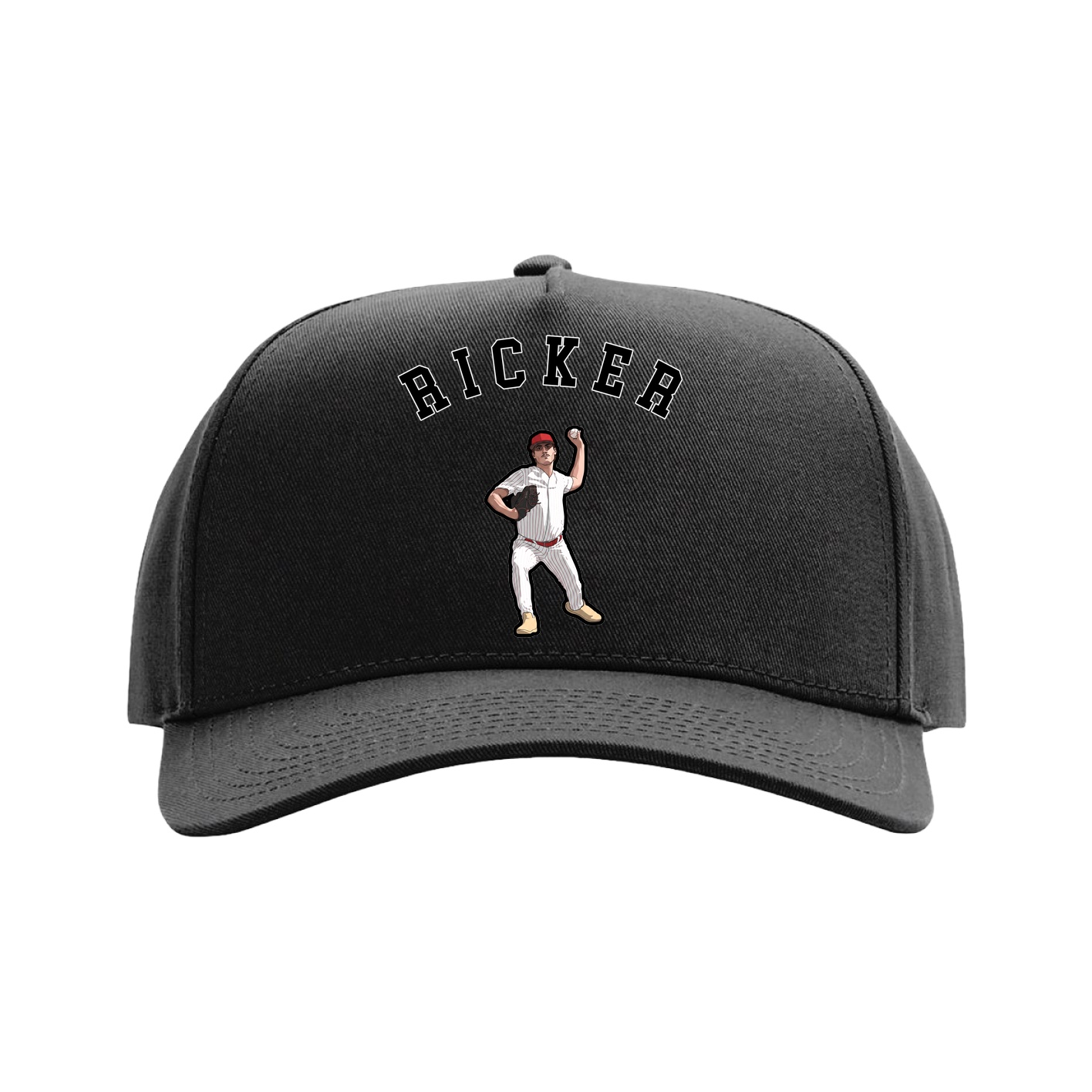 Full Fabric Five-Panel Champ Cap — Shirsey Arch in Black