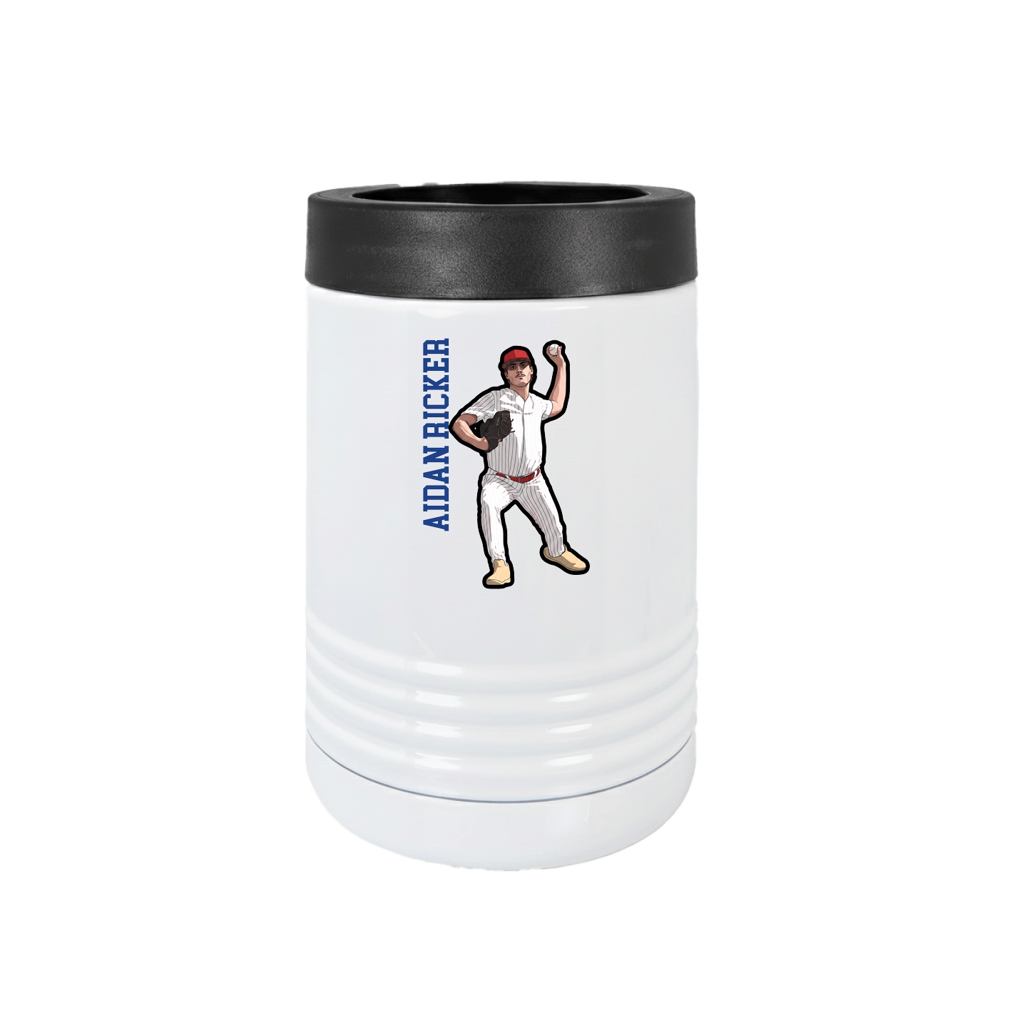Beverage Holder — Name Vertical in White