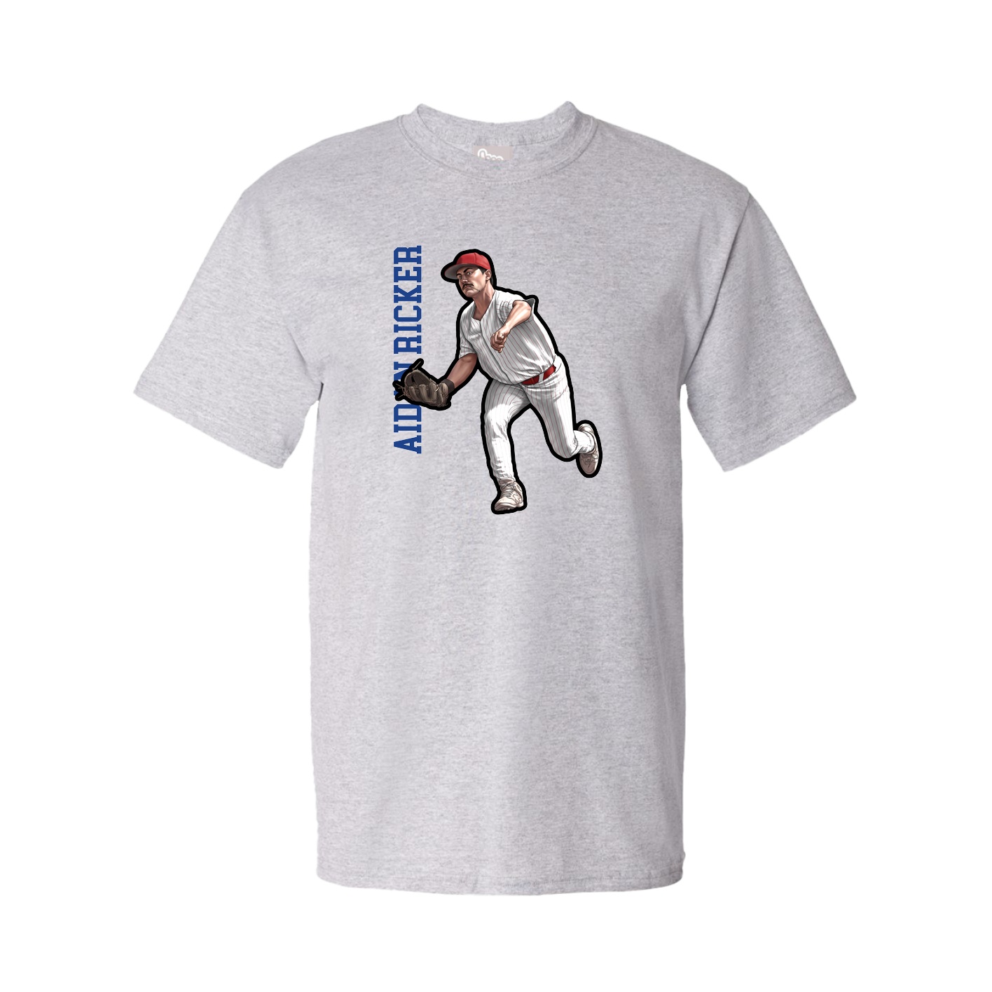 Tee — Name Vertical in Grey