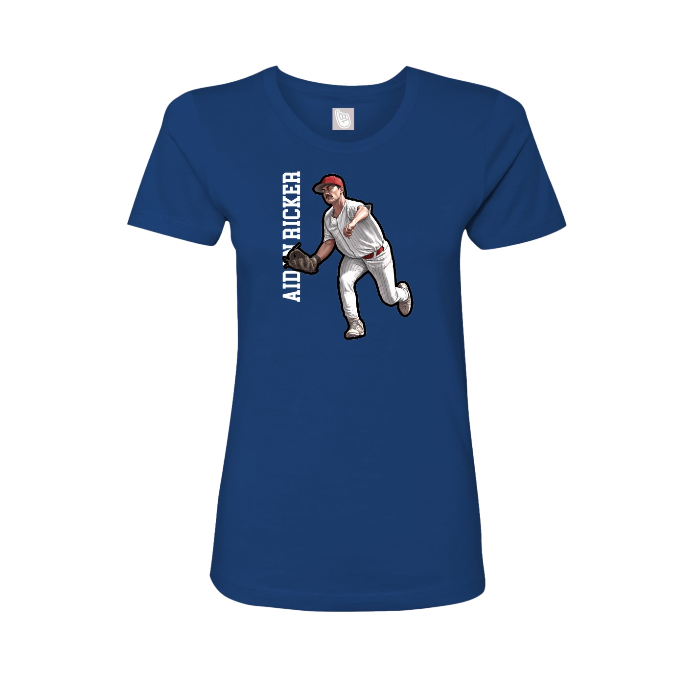 Womens Tee — Name Vertical in Royal