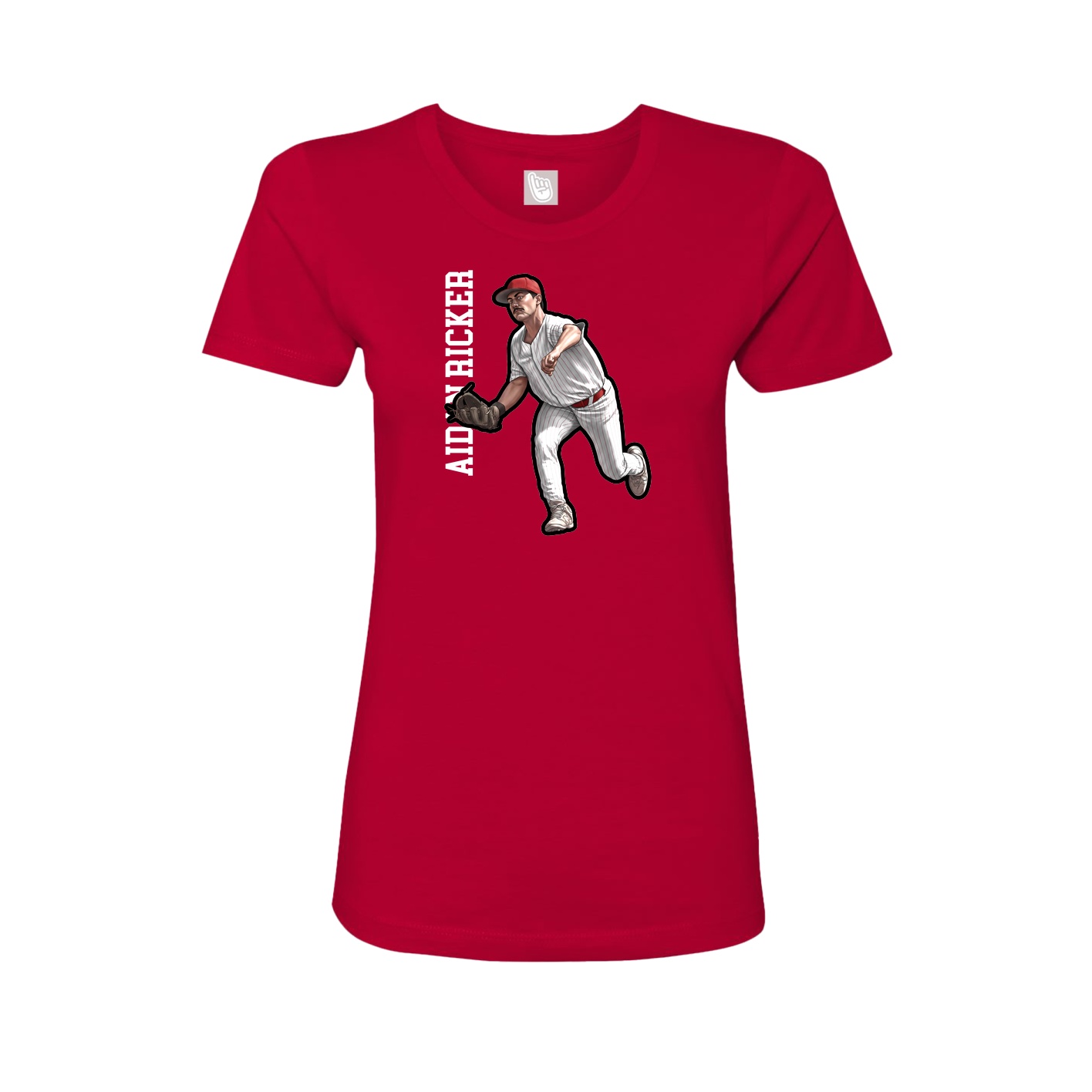 Womens Tee — Name Vertical in Red