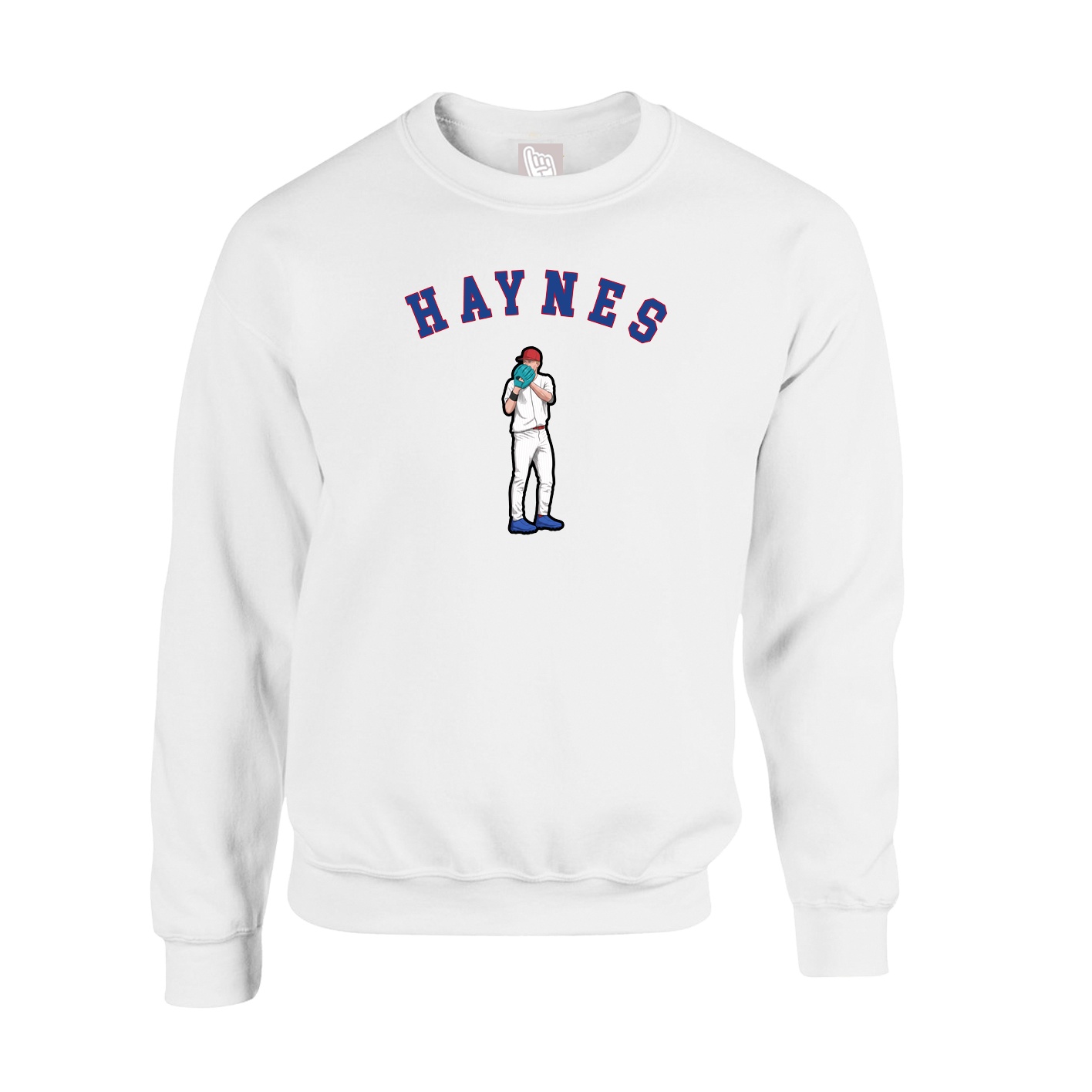Fleece Crew — Shirsey Arch in White