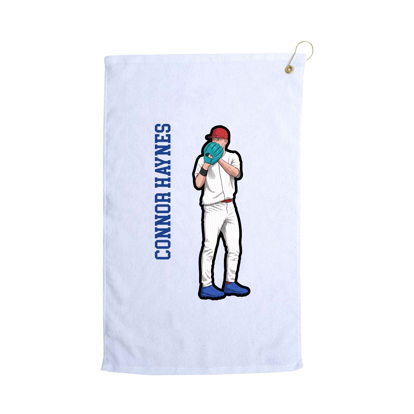 Golf Towel — Name Vertical in White