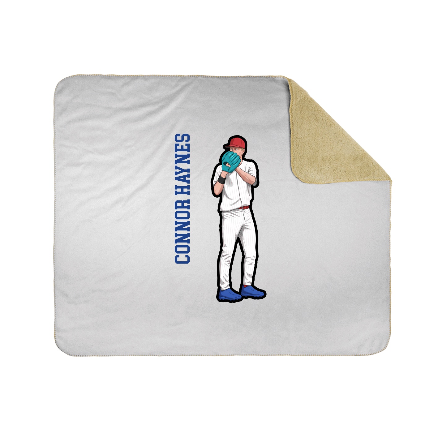 Throw Blanket — Name Vertical in White