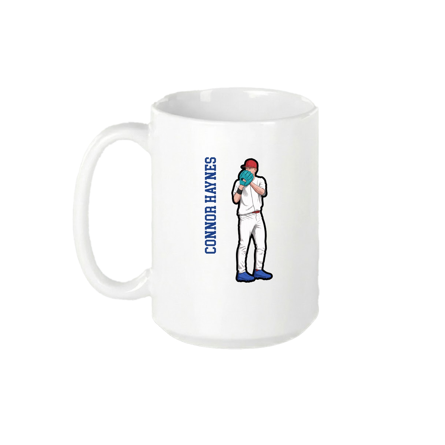 15oz Coffee Mug — Name Vertical in White