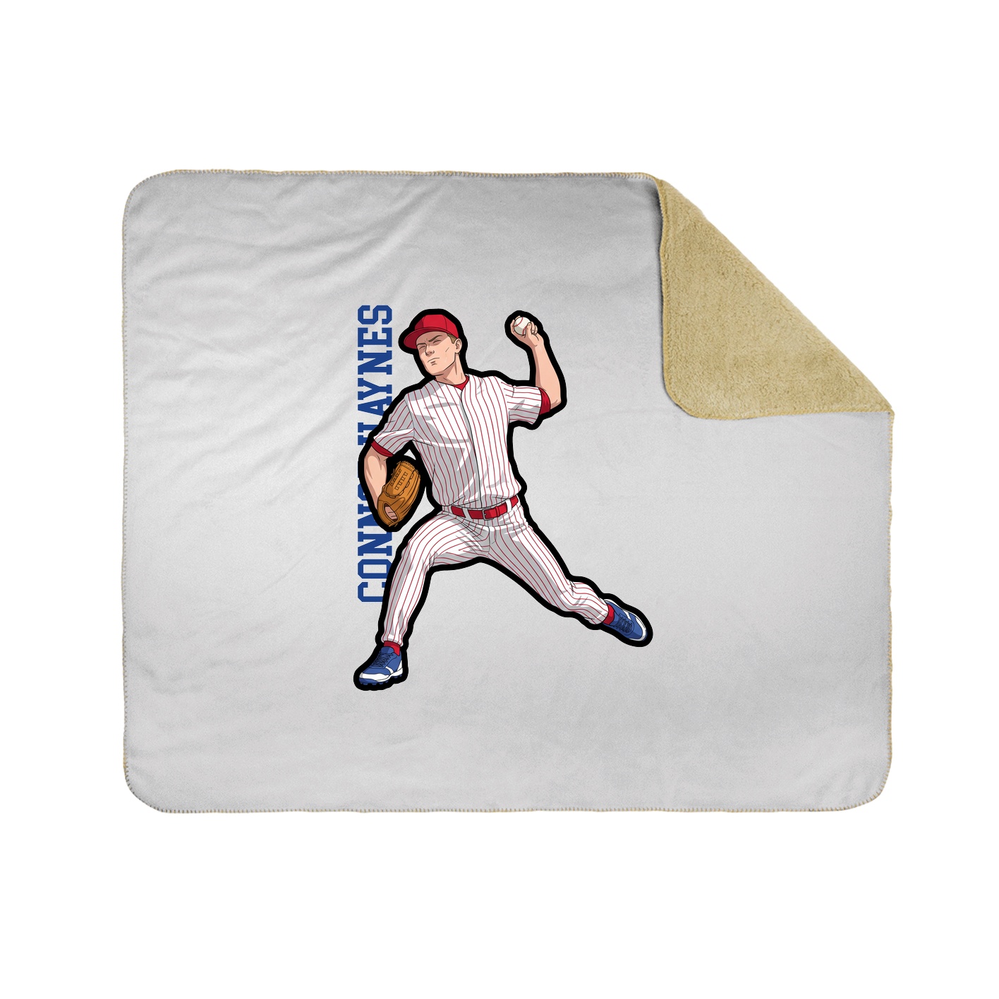 Throw Blanket — Name Vertical in White
