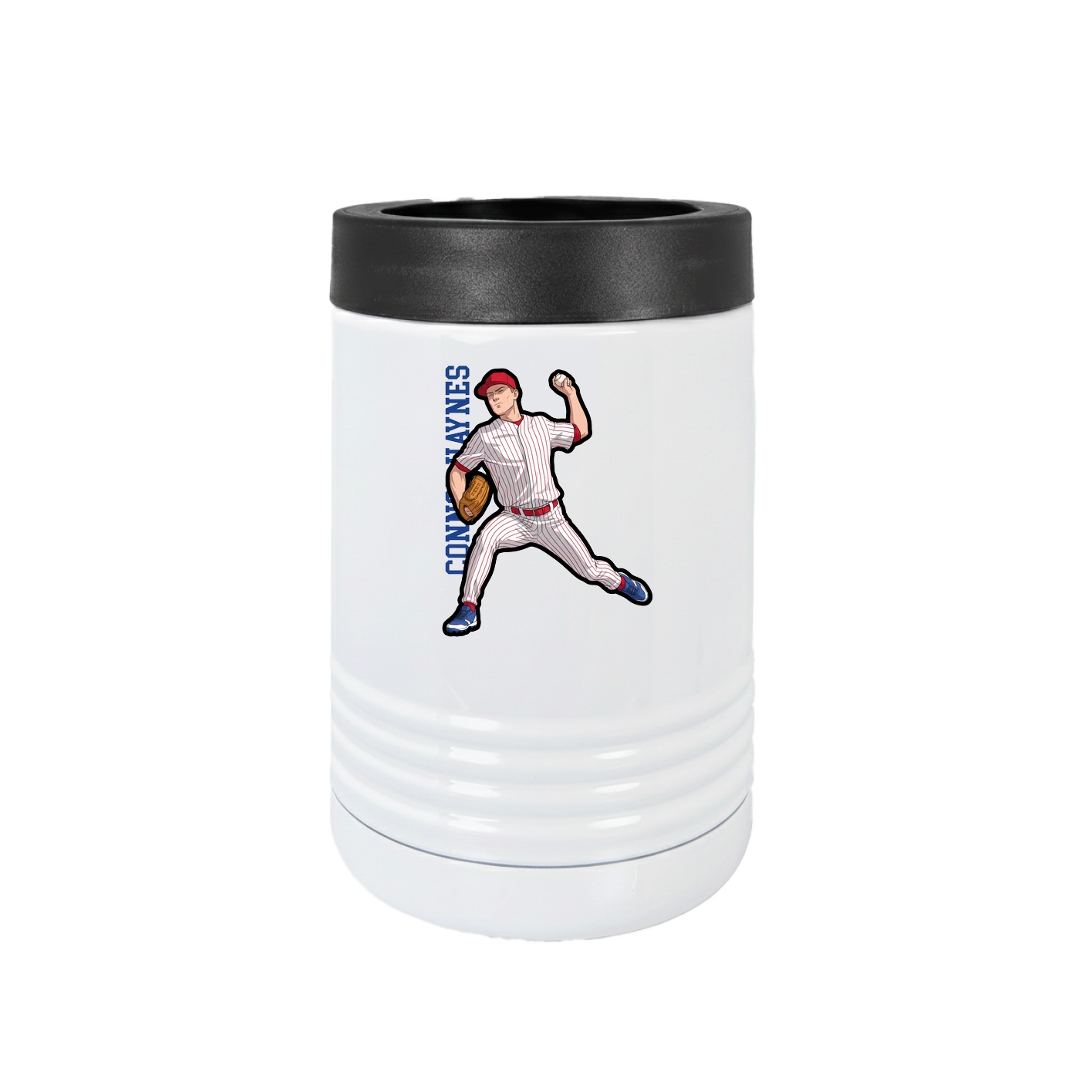 Beverage Holder — Name Vertical in White