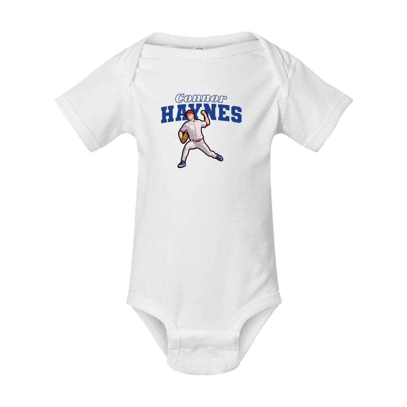 Baby Onesie — Name Arch in White