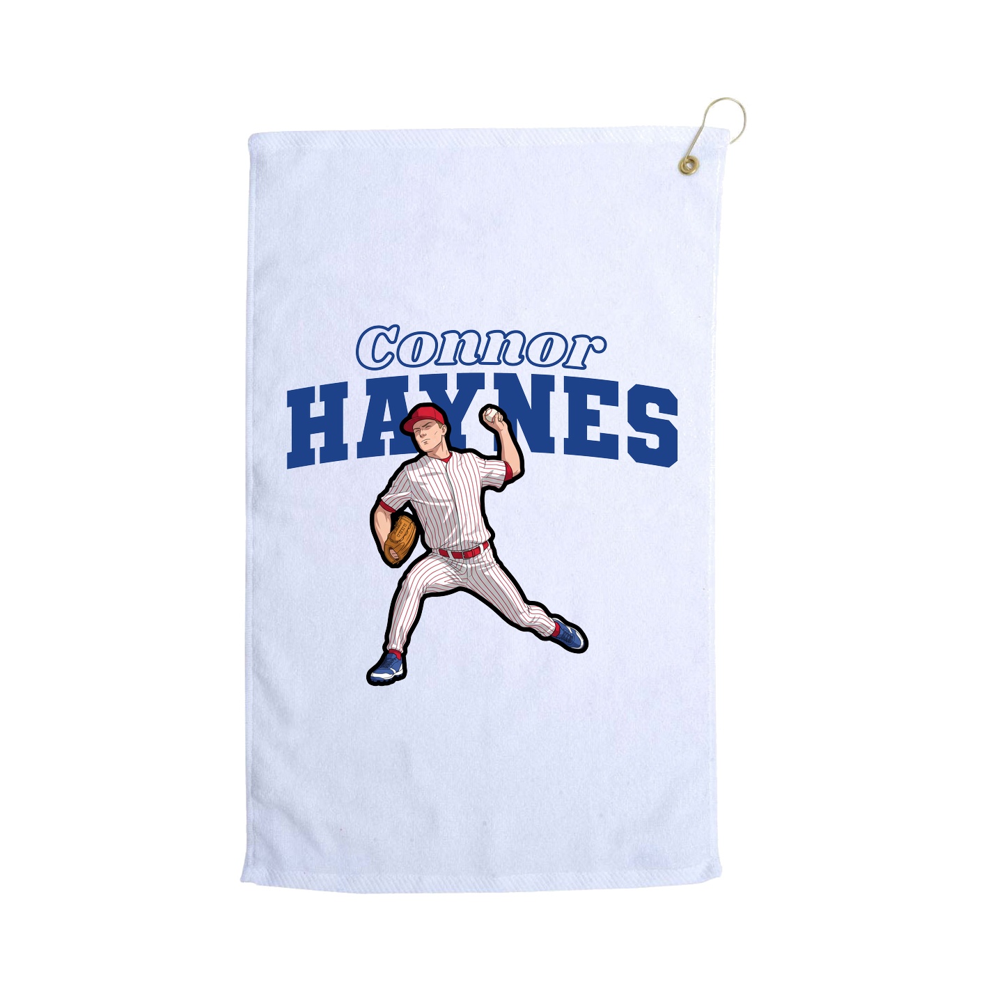 Golf Towel — Name Arch in White