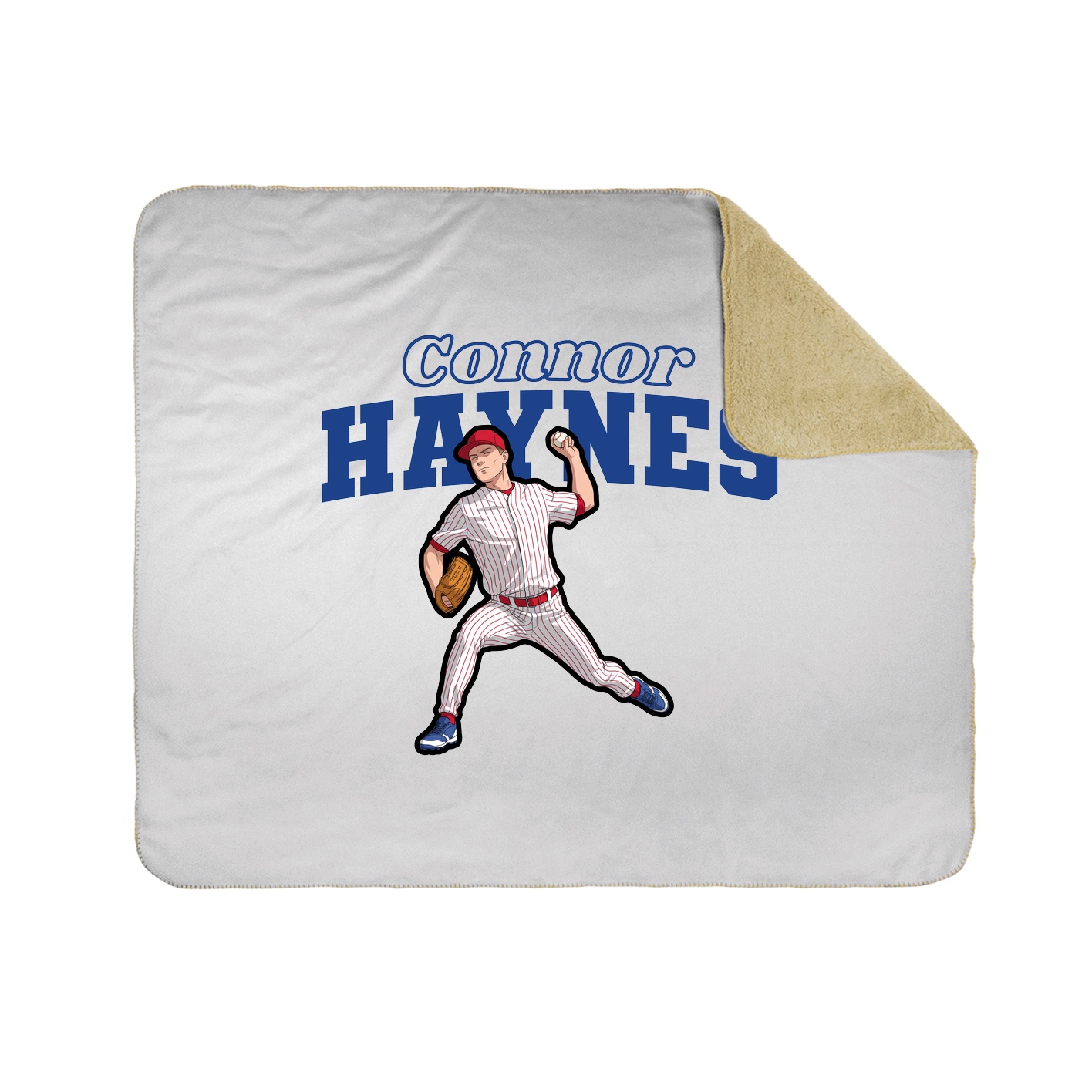 Throw Blanket — Name Arch in White