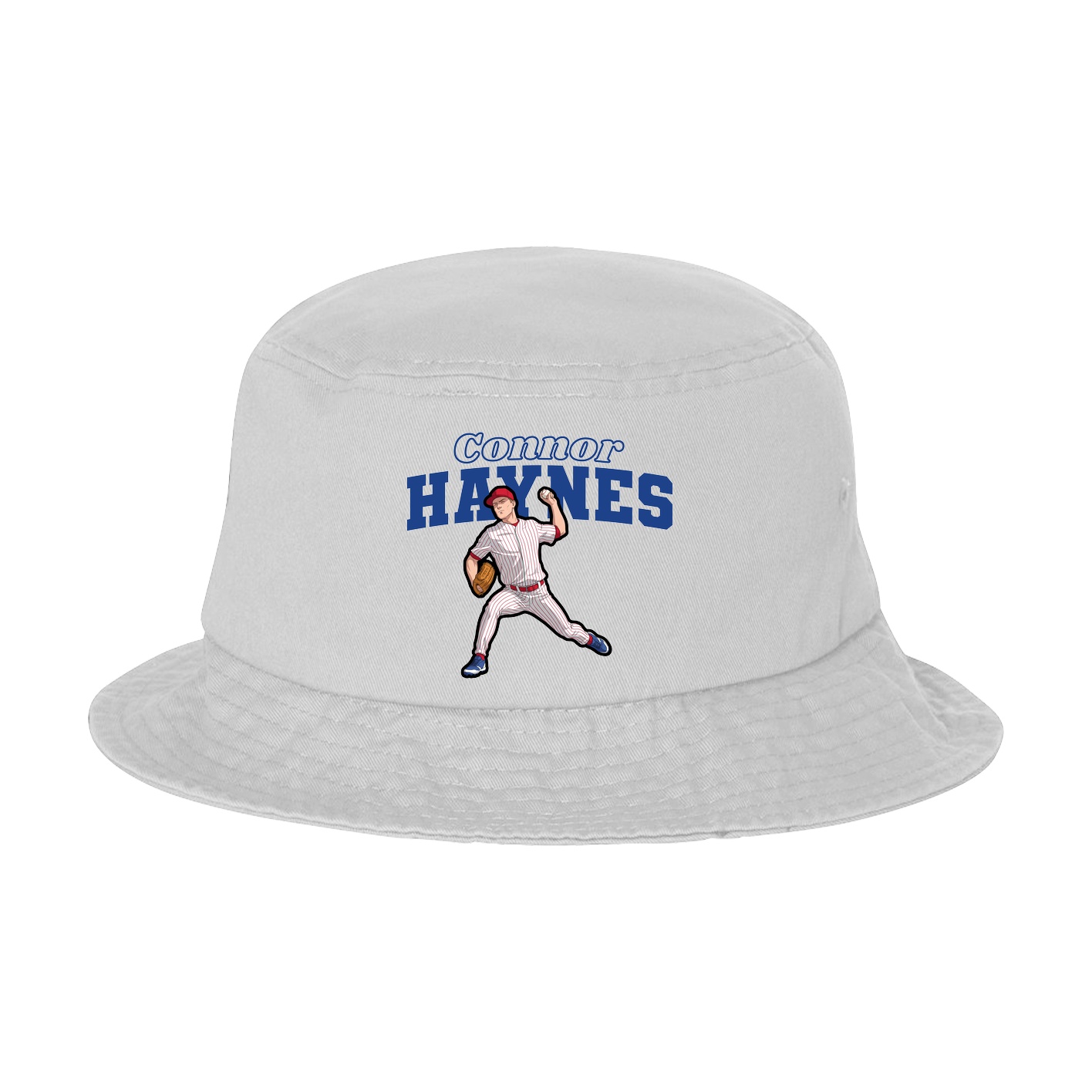Bucket Cap — Name Arch in White