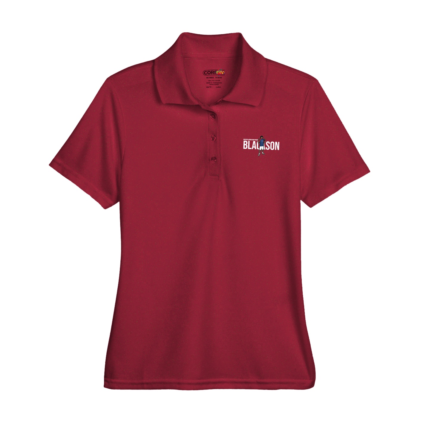 Womens Performance Polo — Player Name in Red
