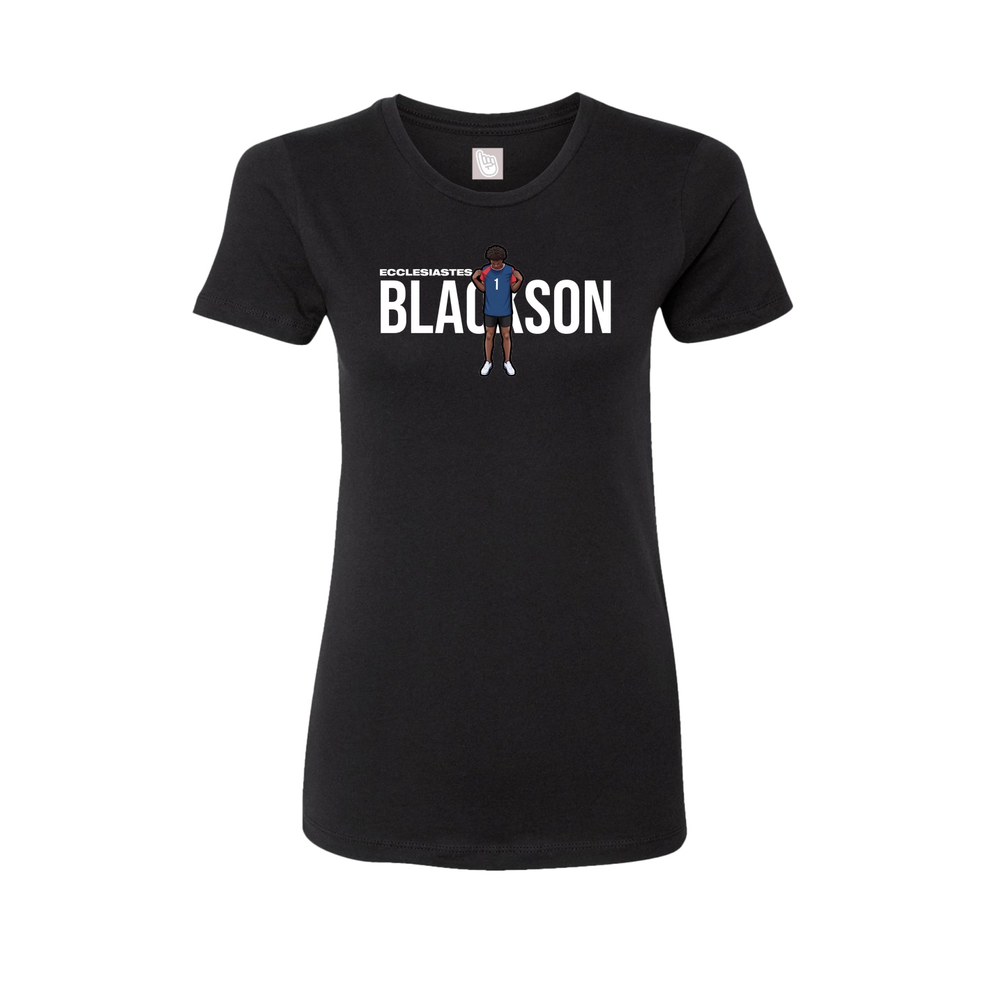 Fitted Women's Tee — Player Name in Black
