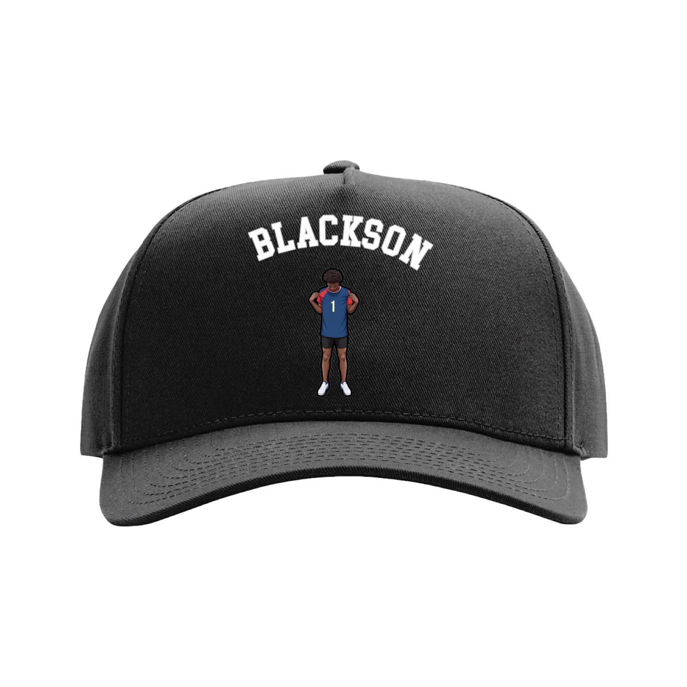 Full Fabric Five-Panel Champ Cap — Shirsey Arch in Black