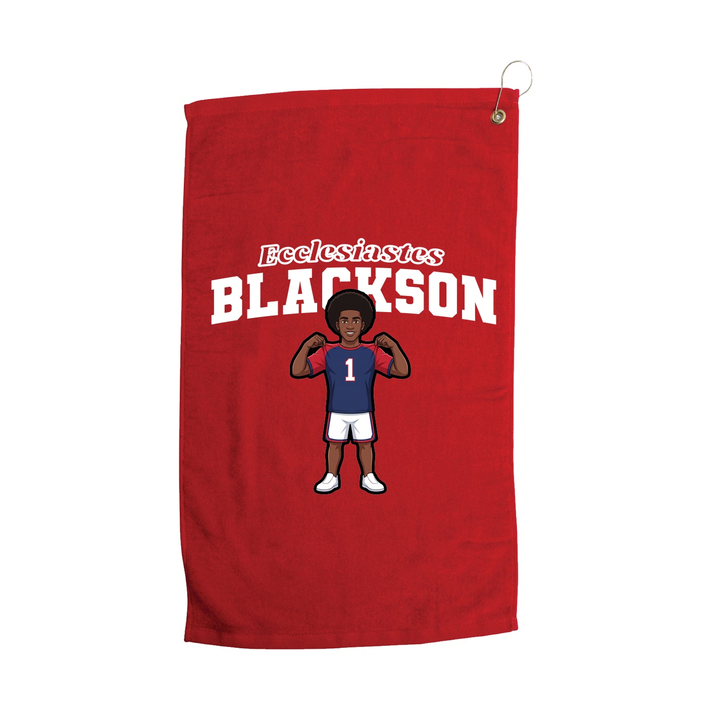 Golf Towel — Name Arch in Red