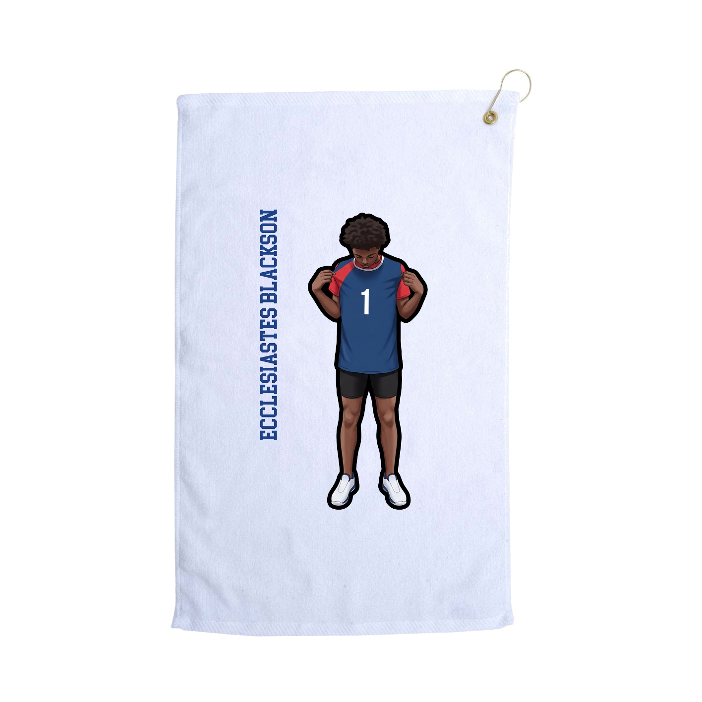 Golf Towel — Name Vertical in White