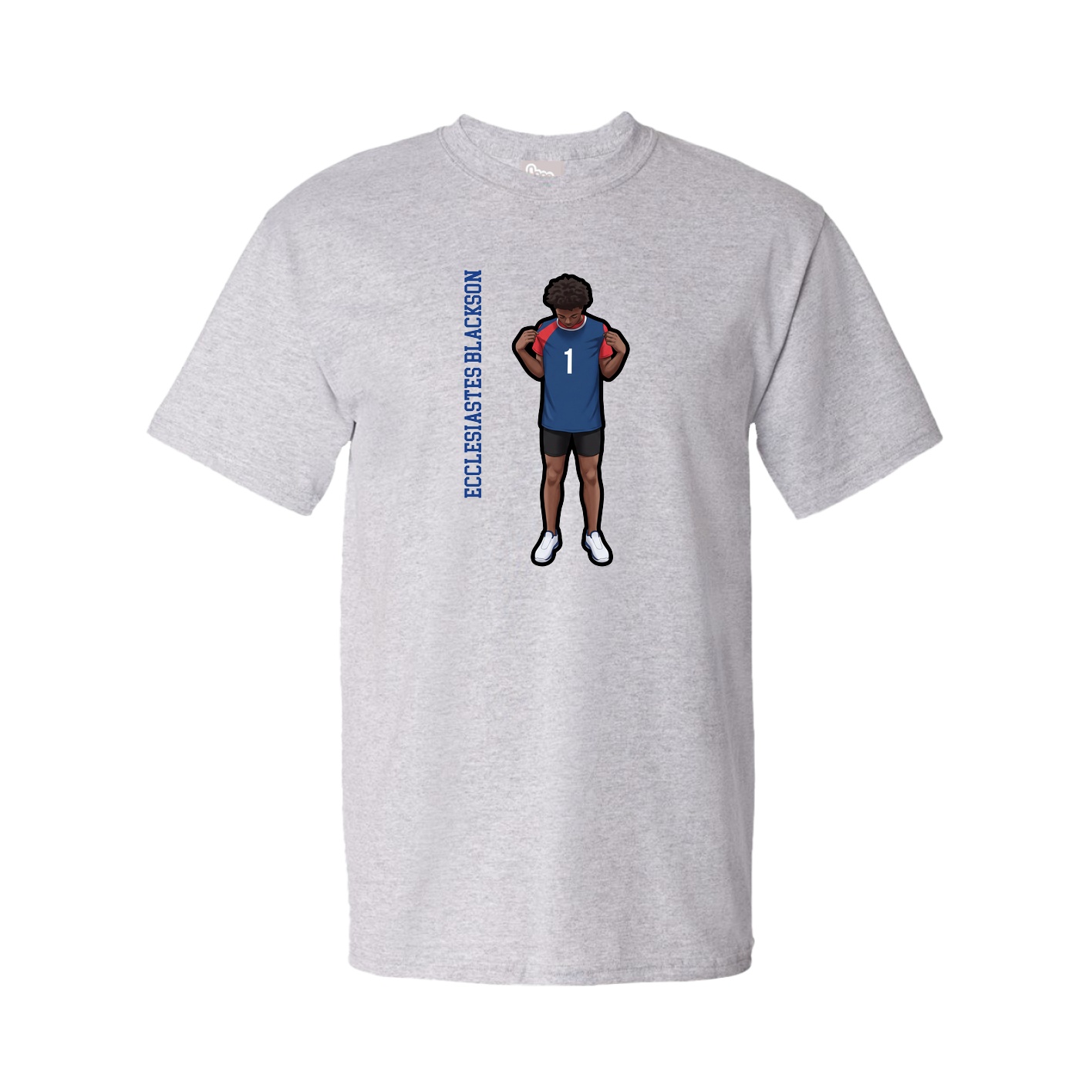 Youth Tee — Name Vertical in Grey