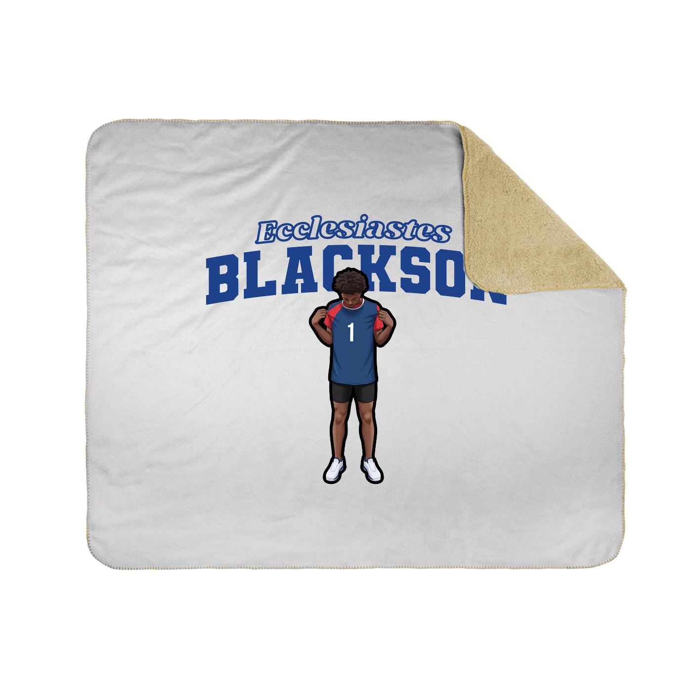 Throw Blanket — Name Arch in White