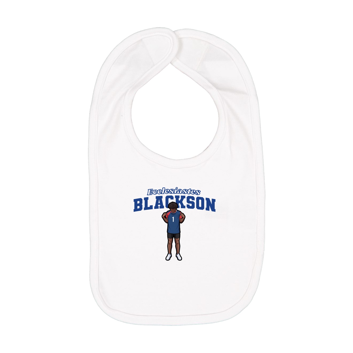 Infant Bib — Name Arch in White