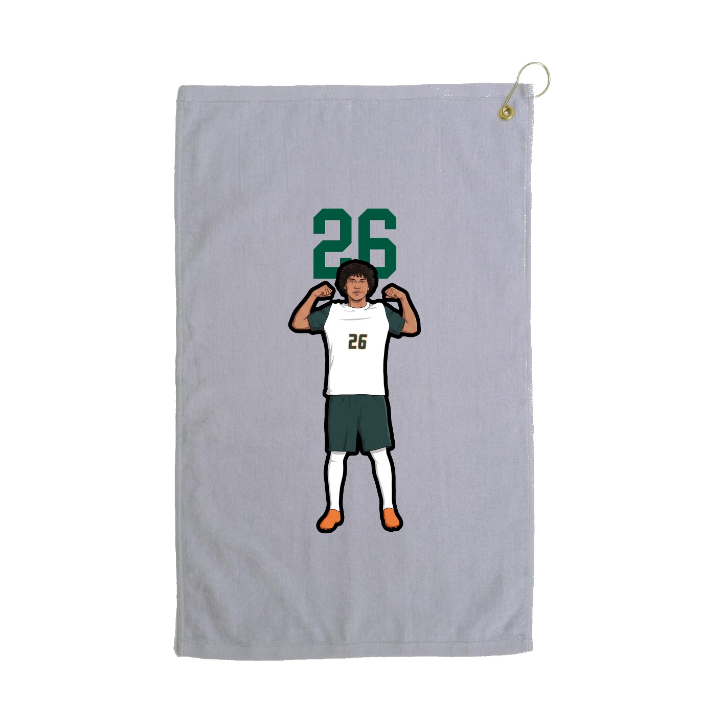 Golf Towel — Number Top in Grey