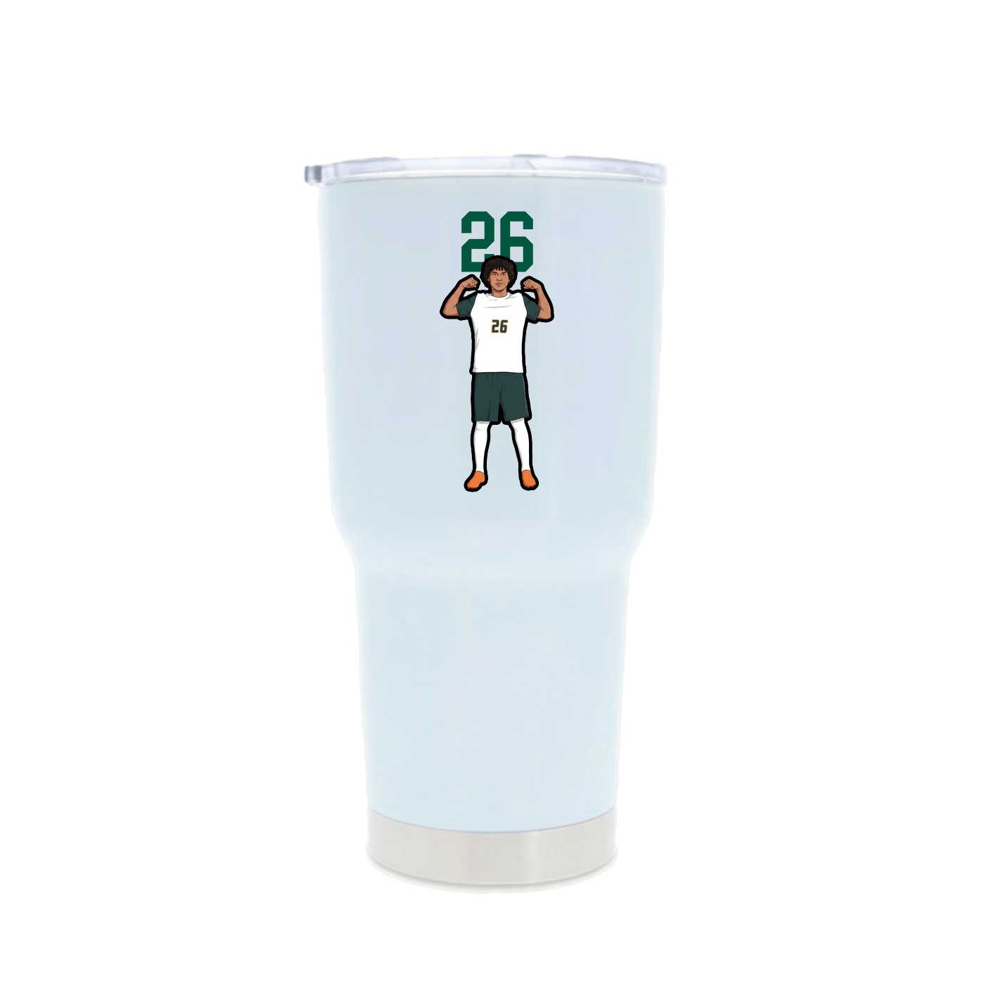30oz Stainless Steel Tumbler — Number Top in White
