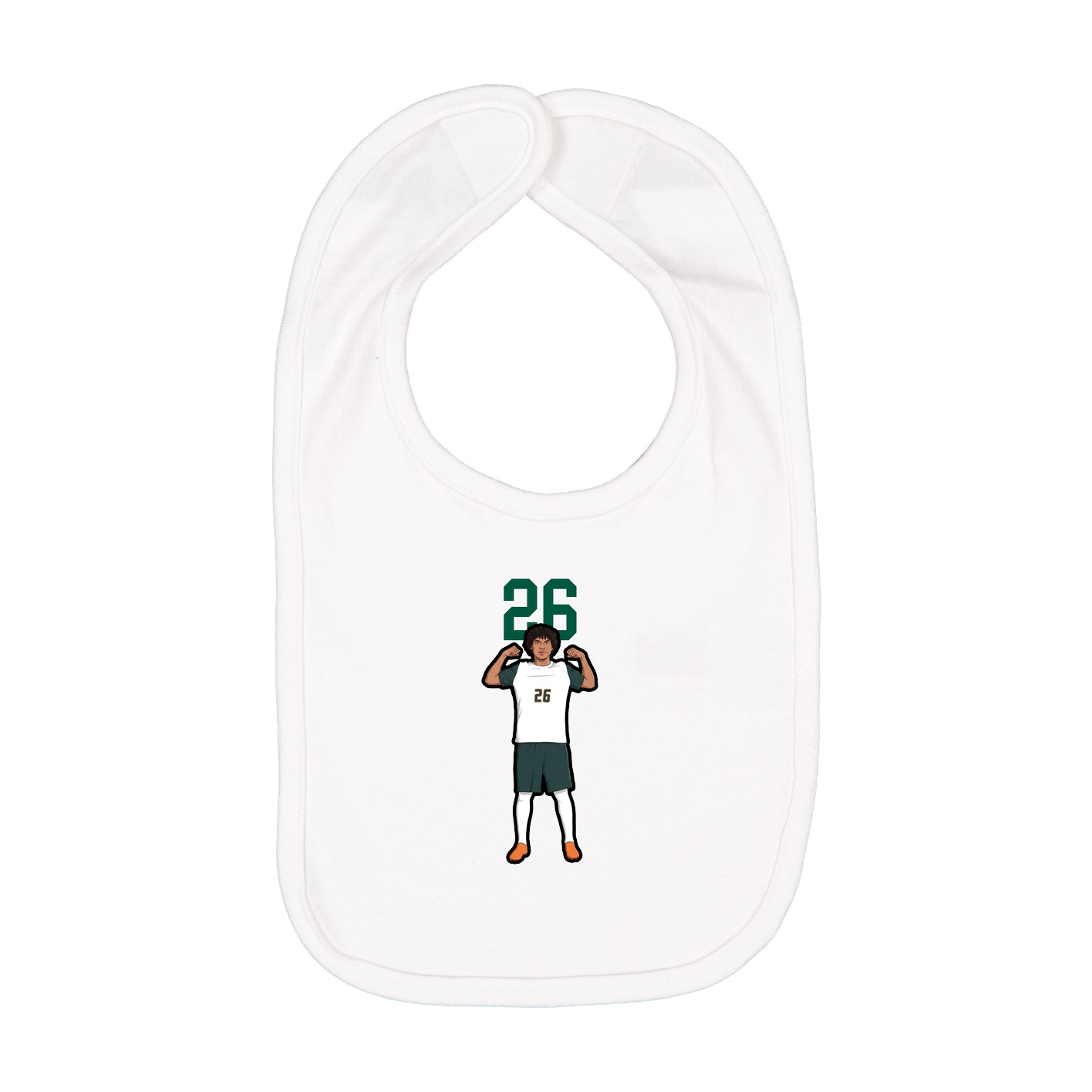 Infant Bib — Number Top in White