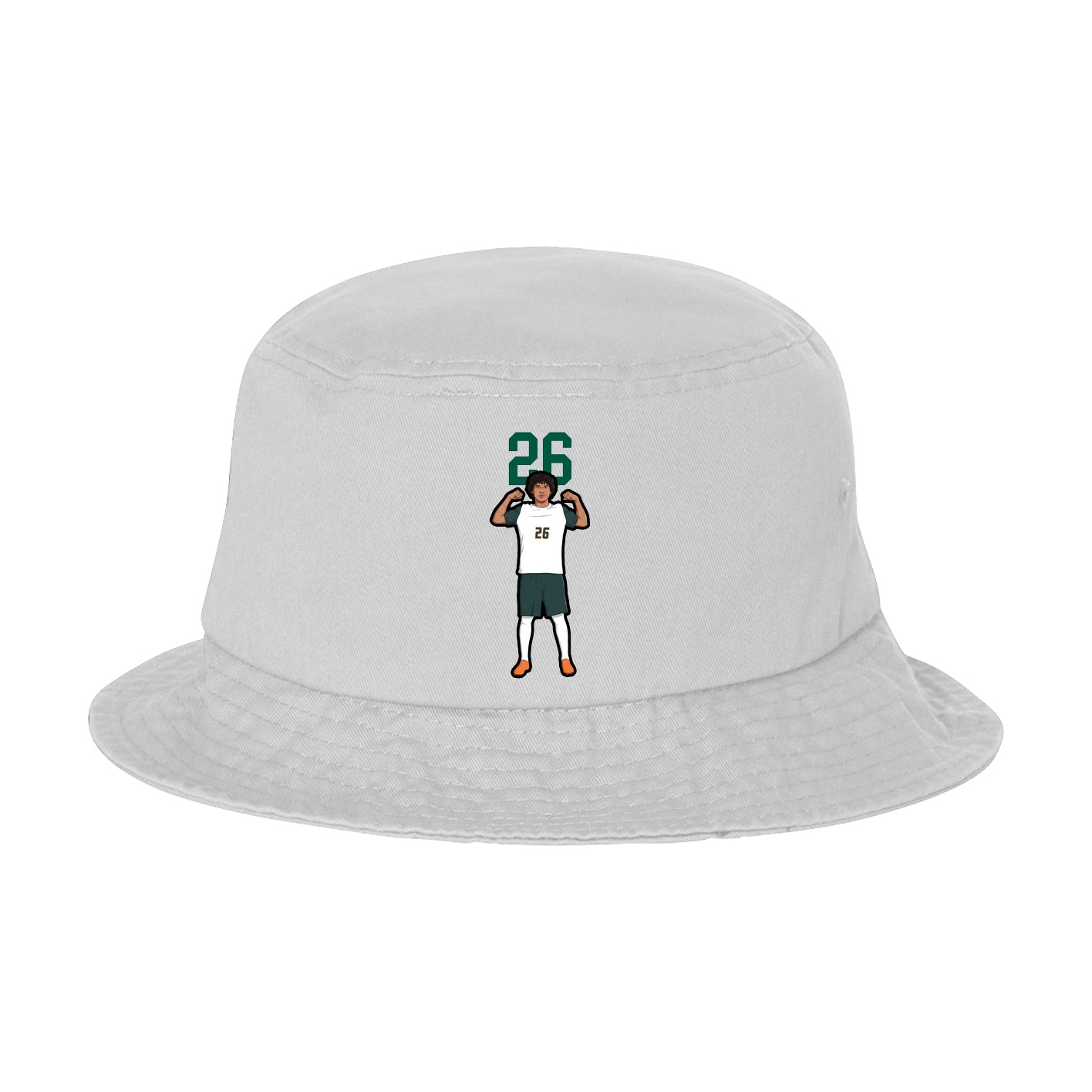 Bucket Cap — Number Top in White