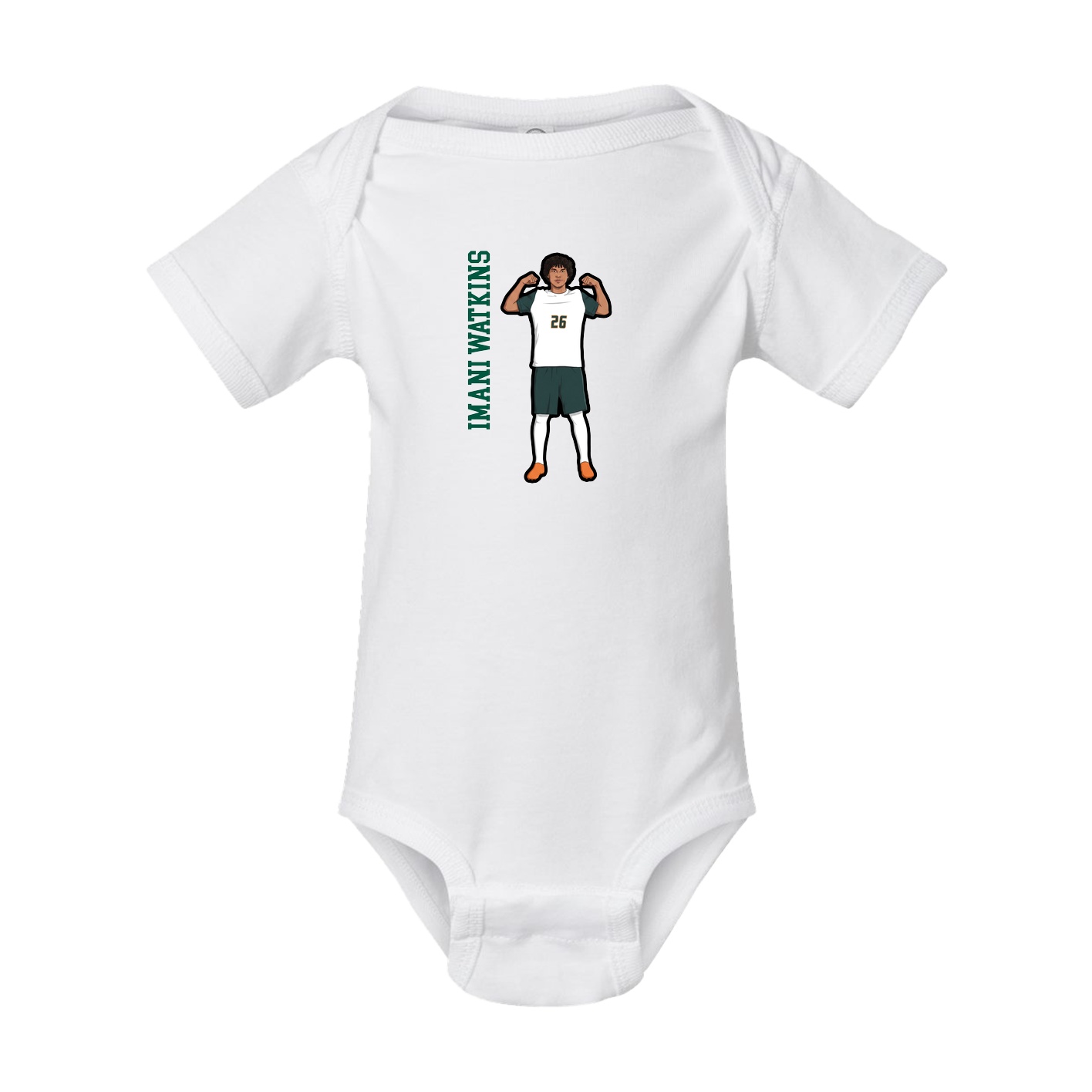 Baby Onesie — Name Vertical in White