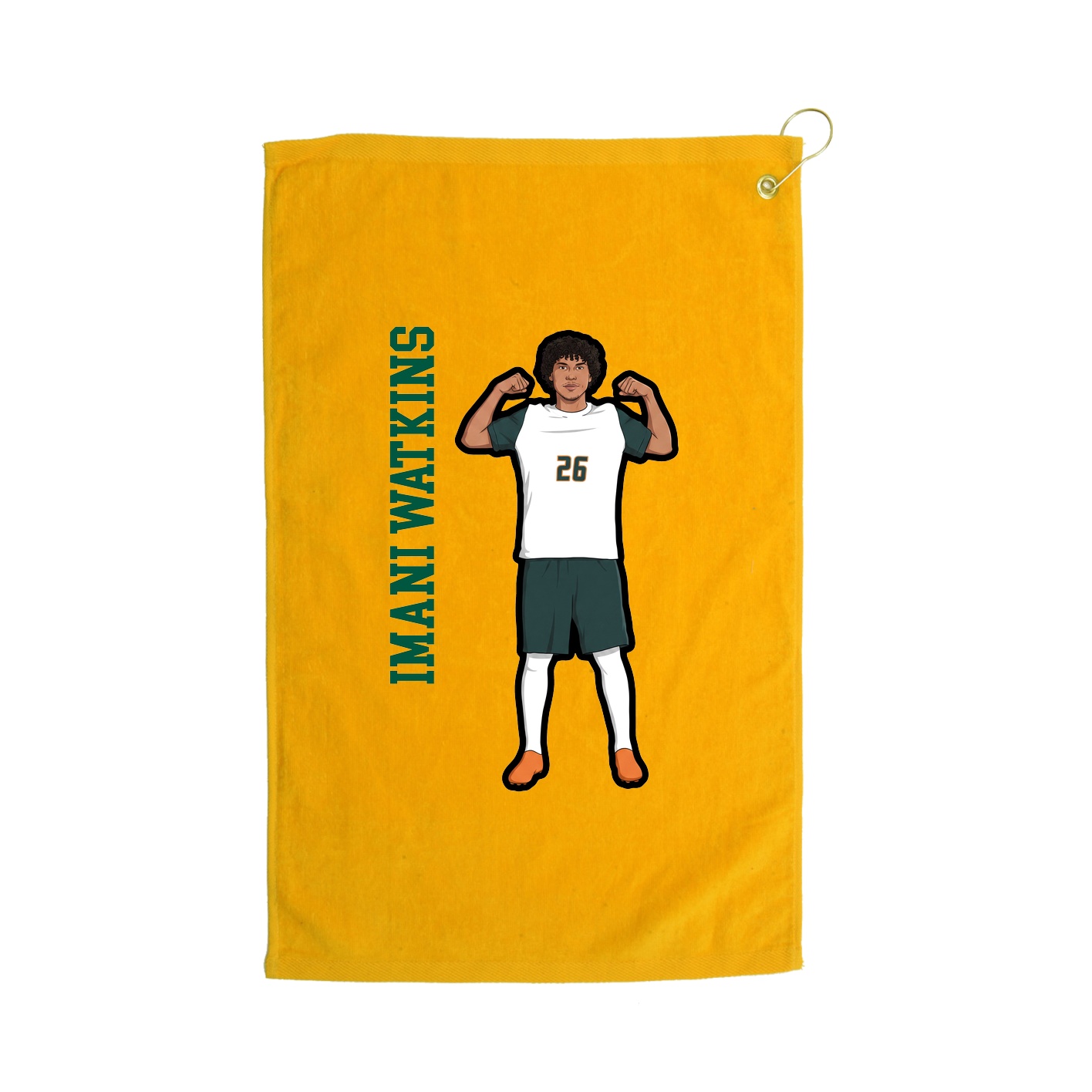 Golf Towel — Name Vertical in Gold