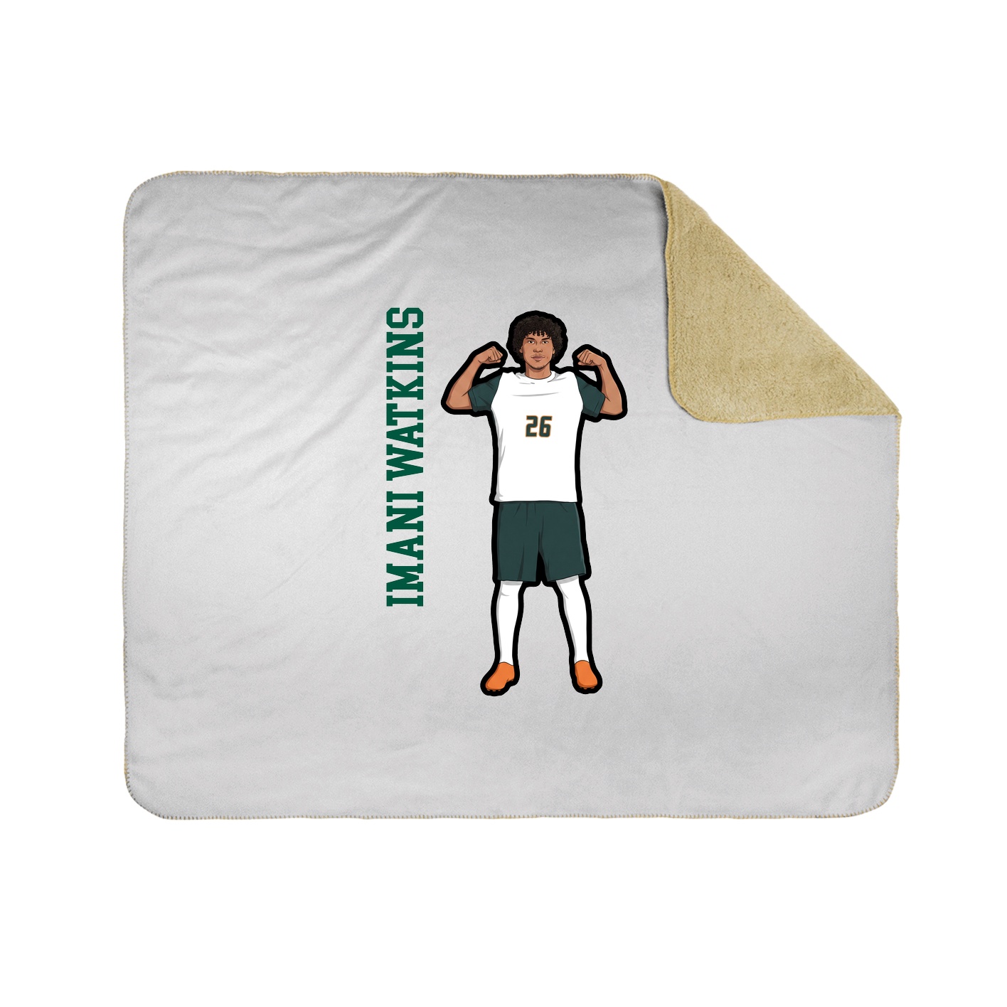 Throw Blanket — Name Vertical in White
