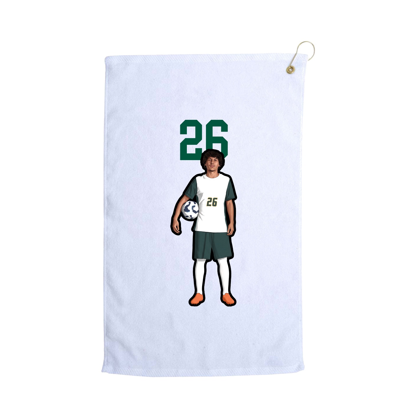 Golf Towel — Number Top in White
