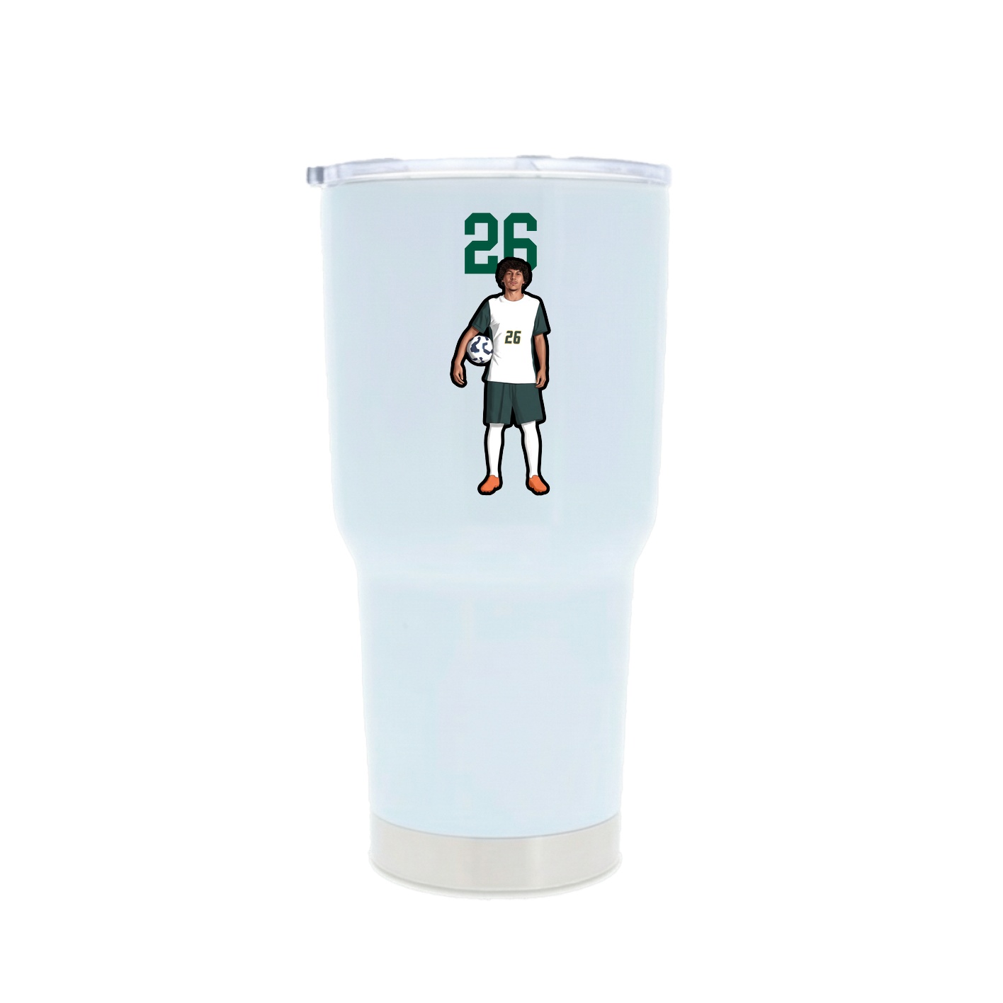 30oz Stainless Steel Tumbler — Number Top in White