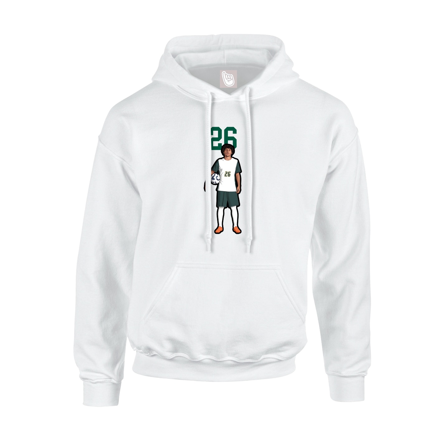 Hoodie — Number Top in White