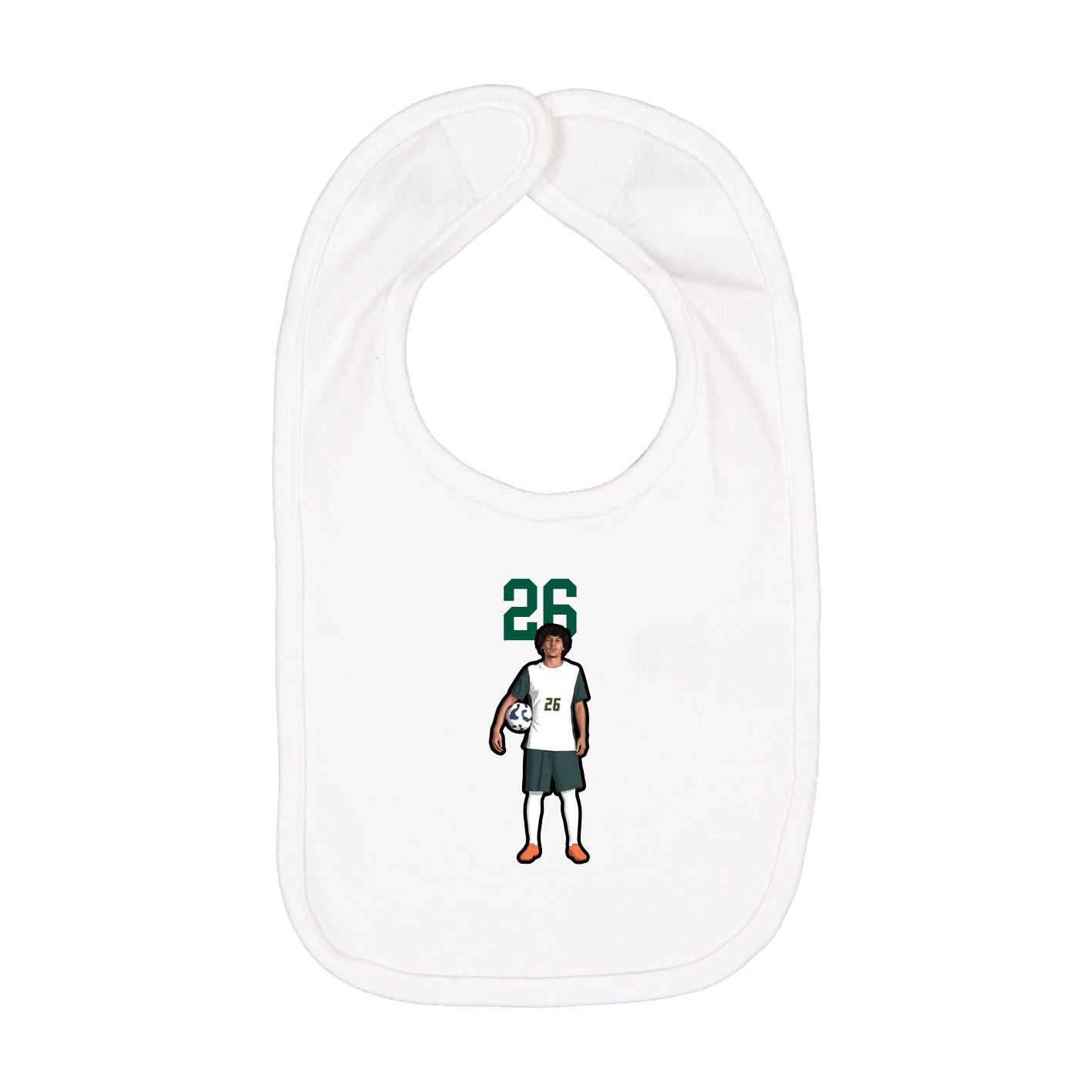 Infant Bib — Number Top in White