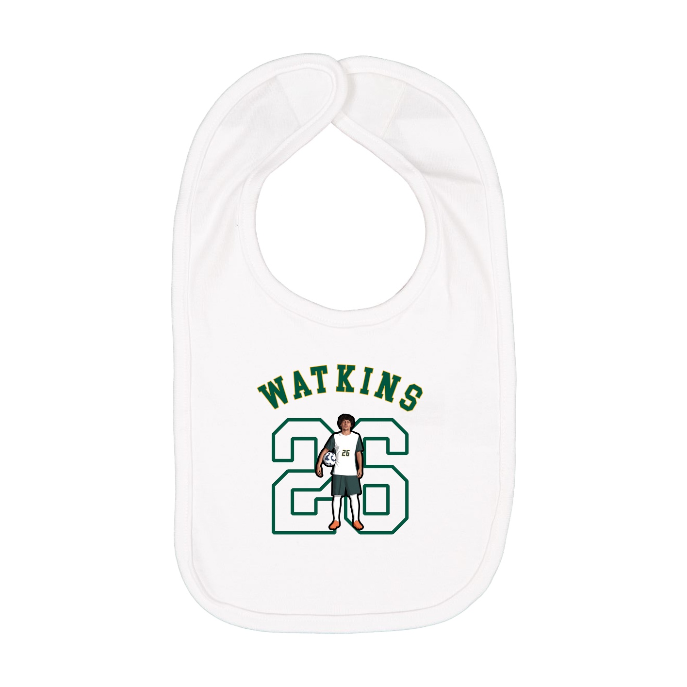 Infant Bib — Shirsey Arch in White