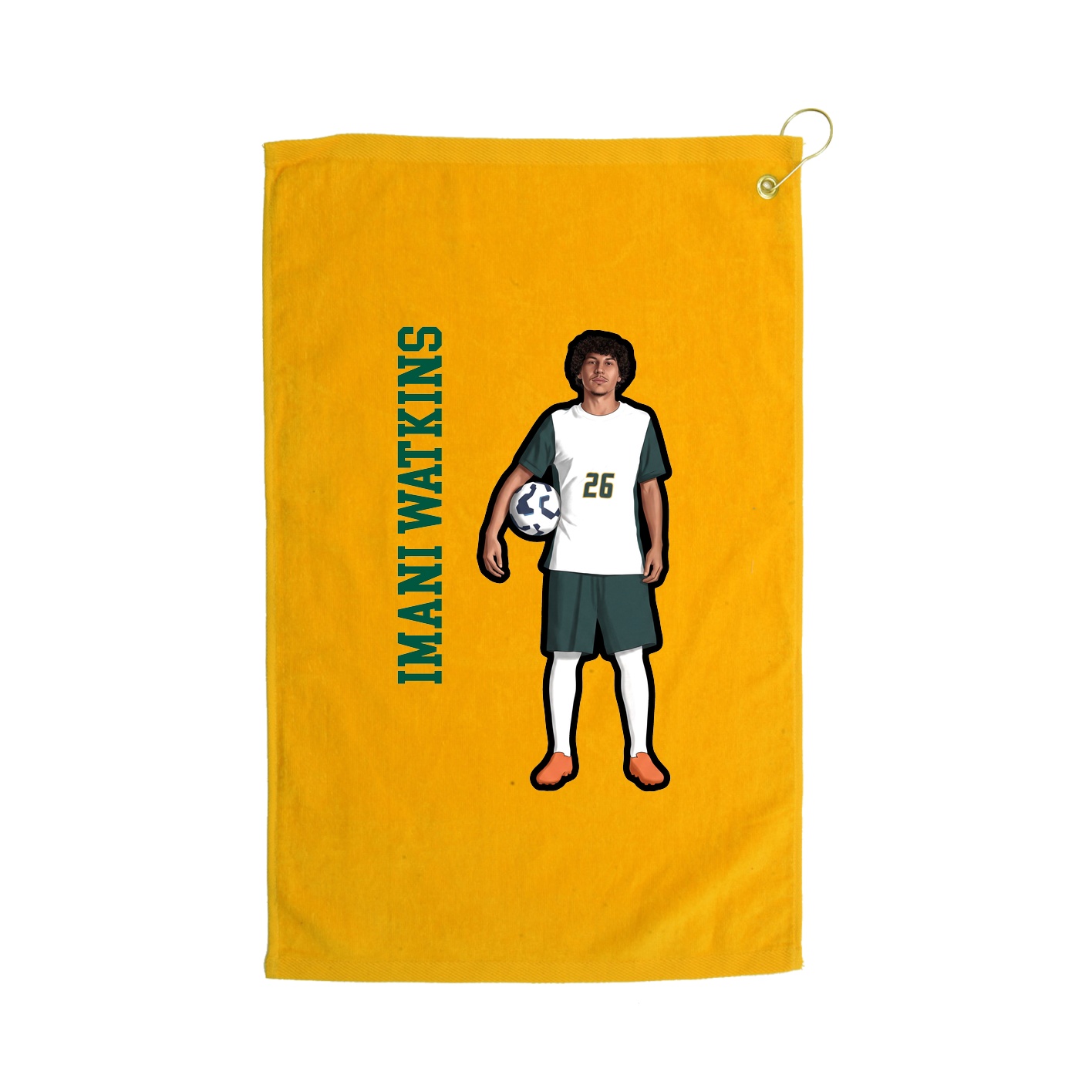 Golf Towel — Name Vertical in Gold