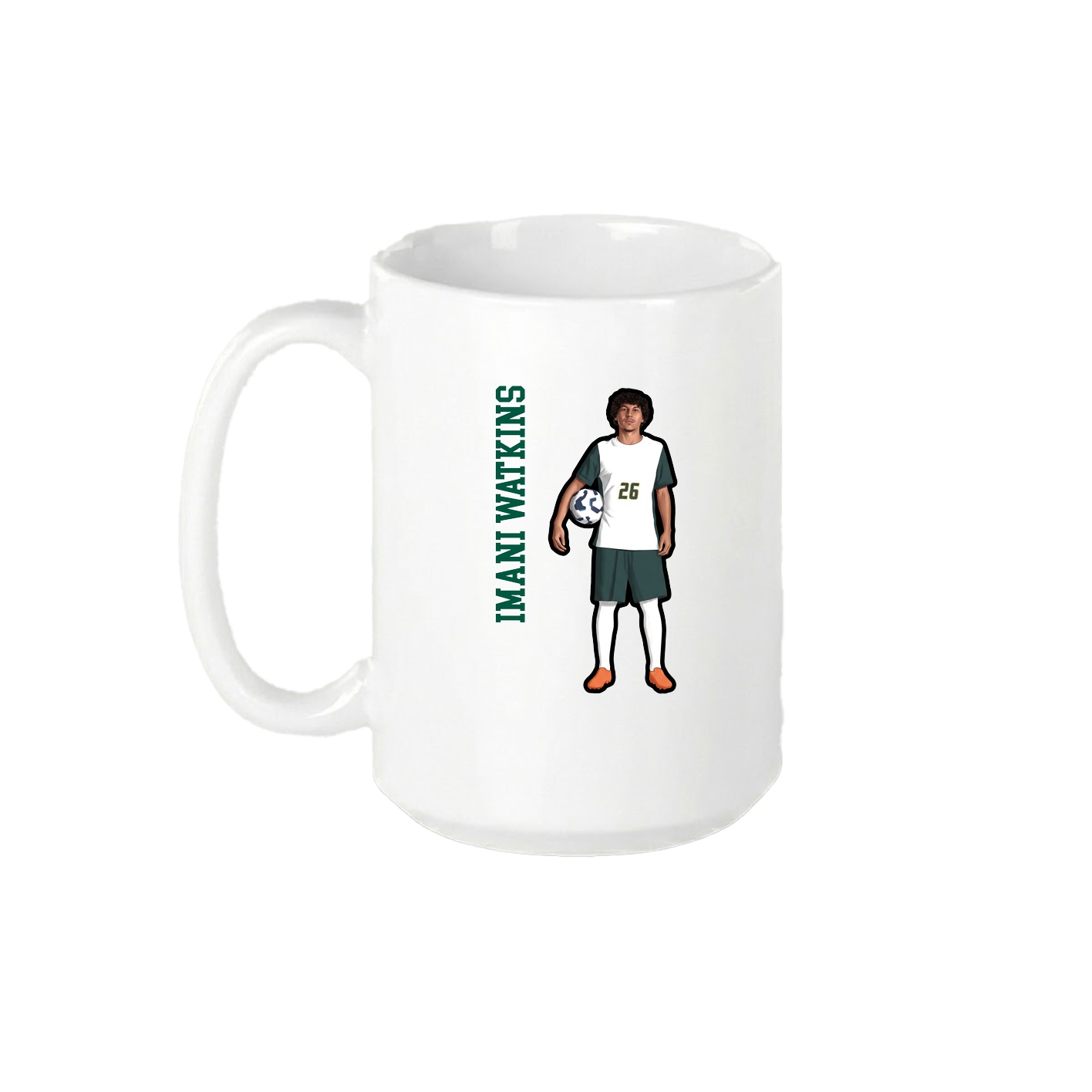15oz Coffee Mug — Name Vertical in White