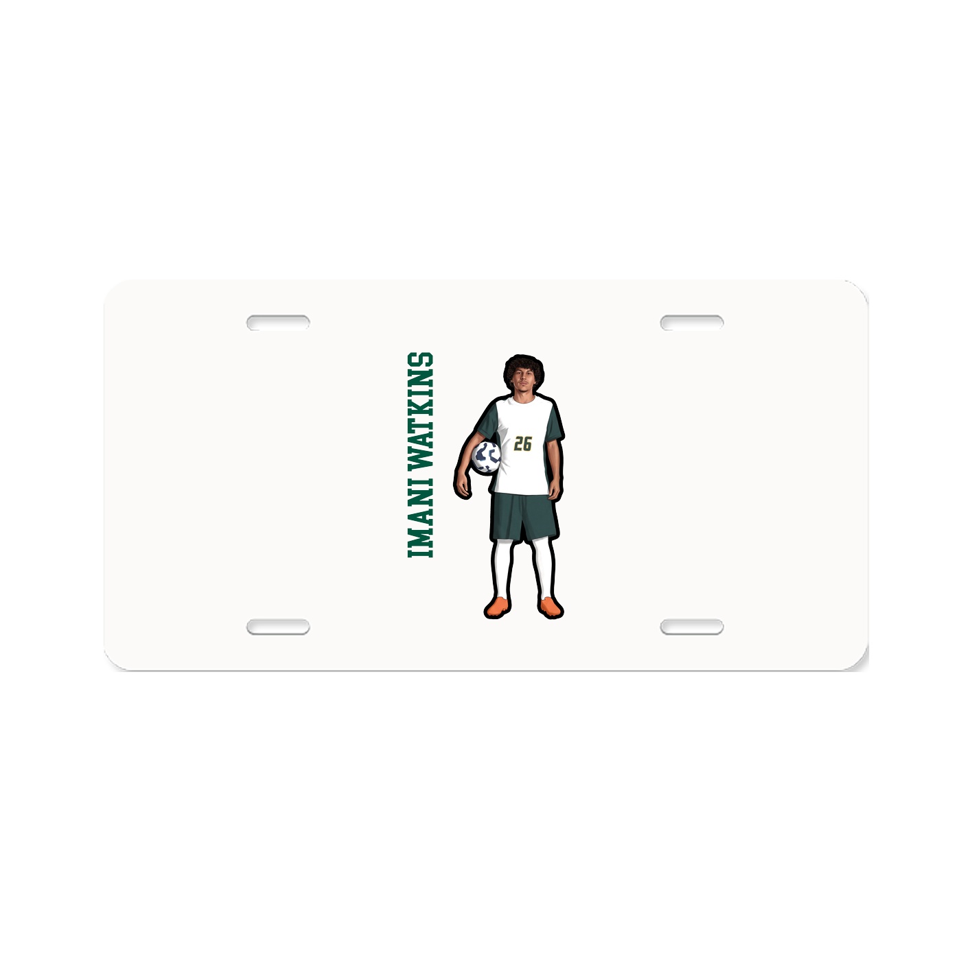 License Plate — Name Vertical in Classic